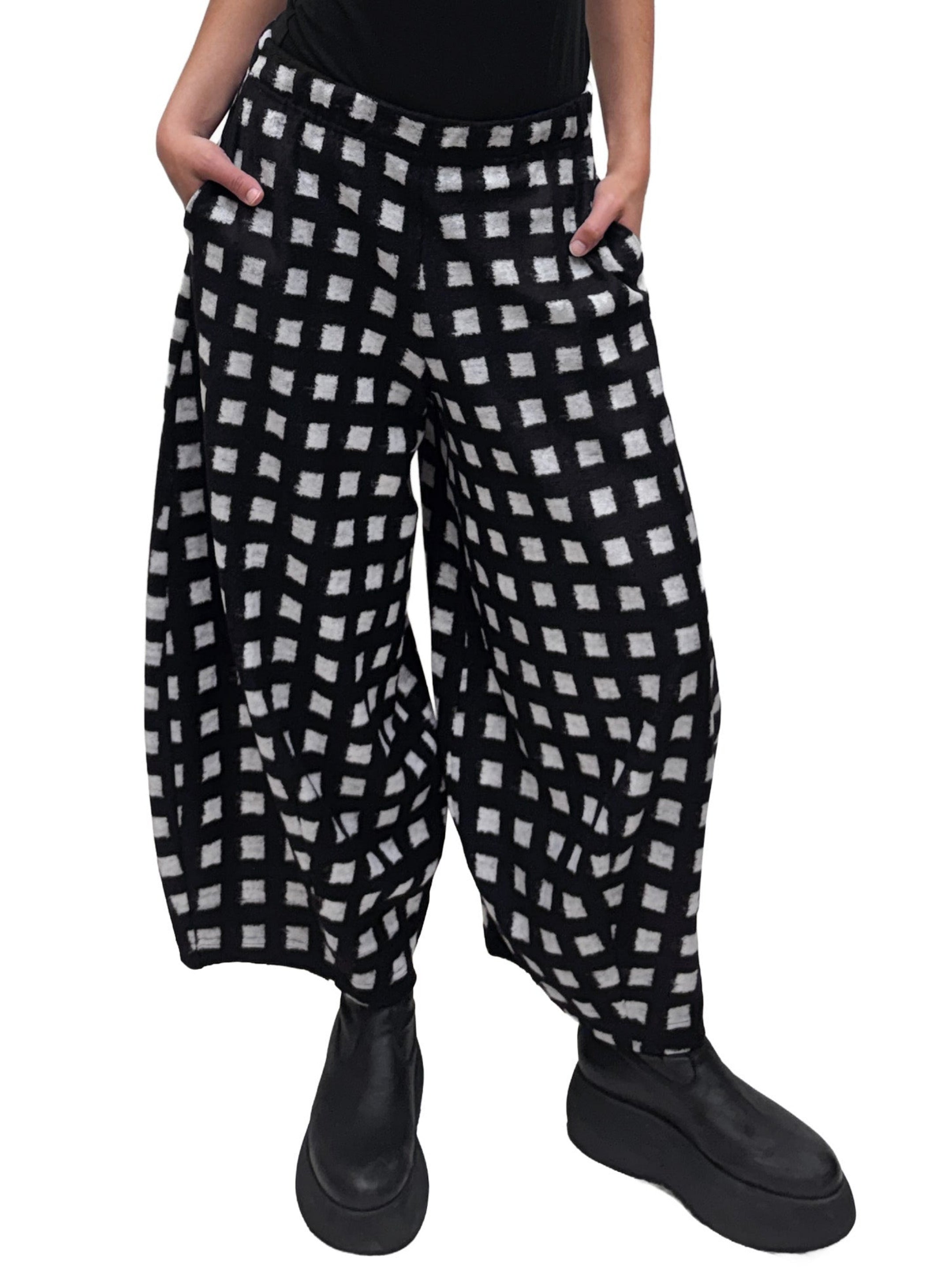 OSKA Jacquard Jersey Pant in Black Cube Print