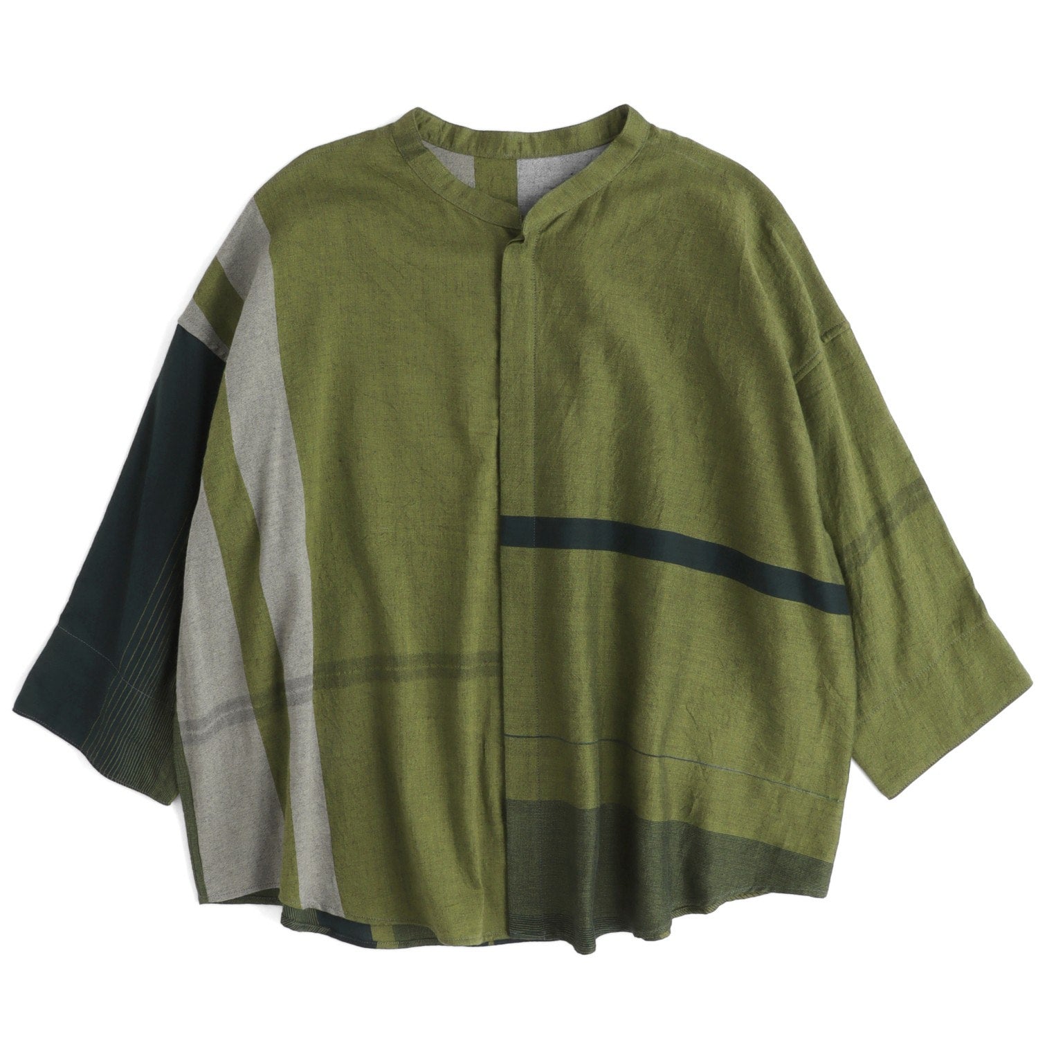 Tamaki Niime Mandarin Collared Shirt - On The Road
