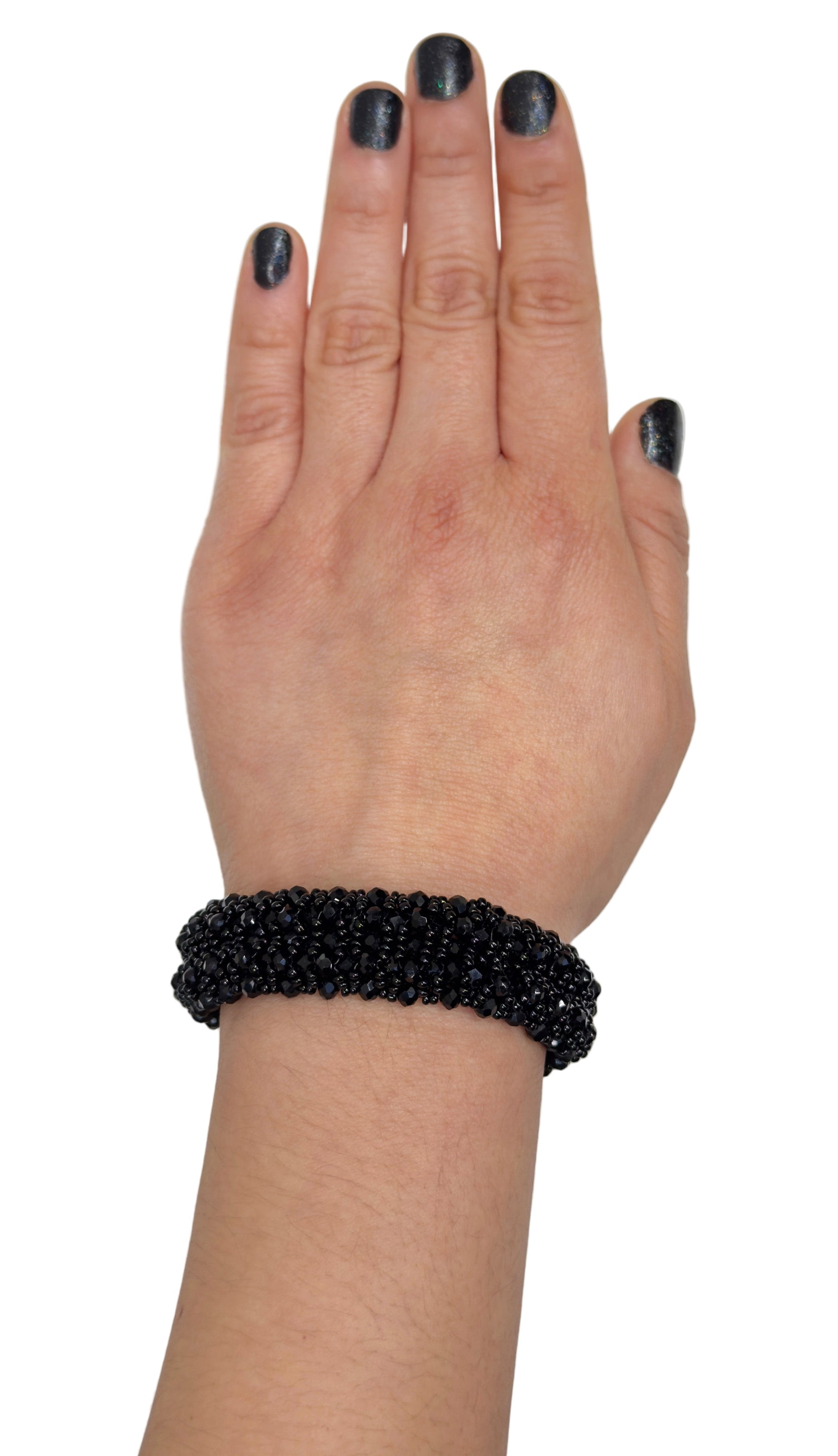 PLU Beaded Thick Bracelet - Black