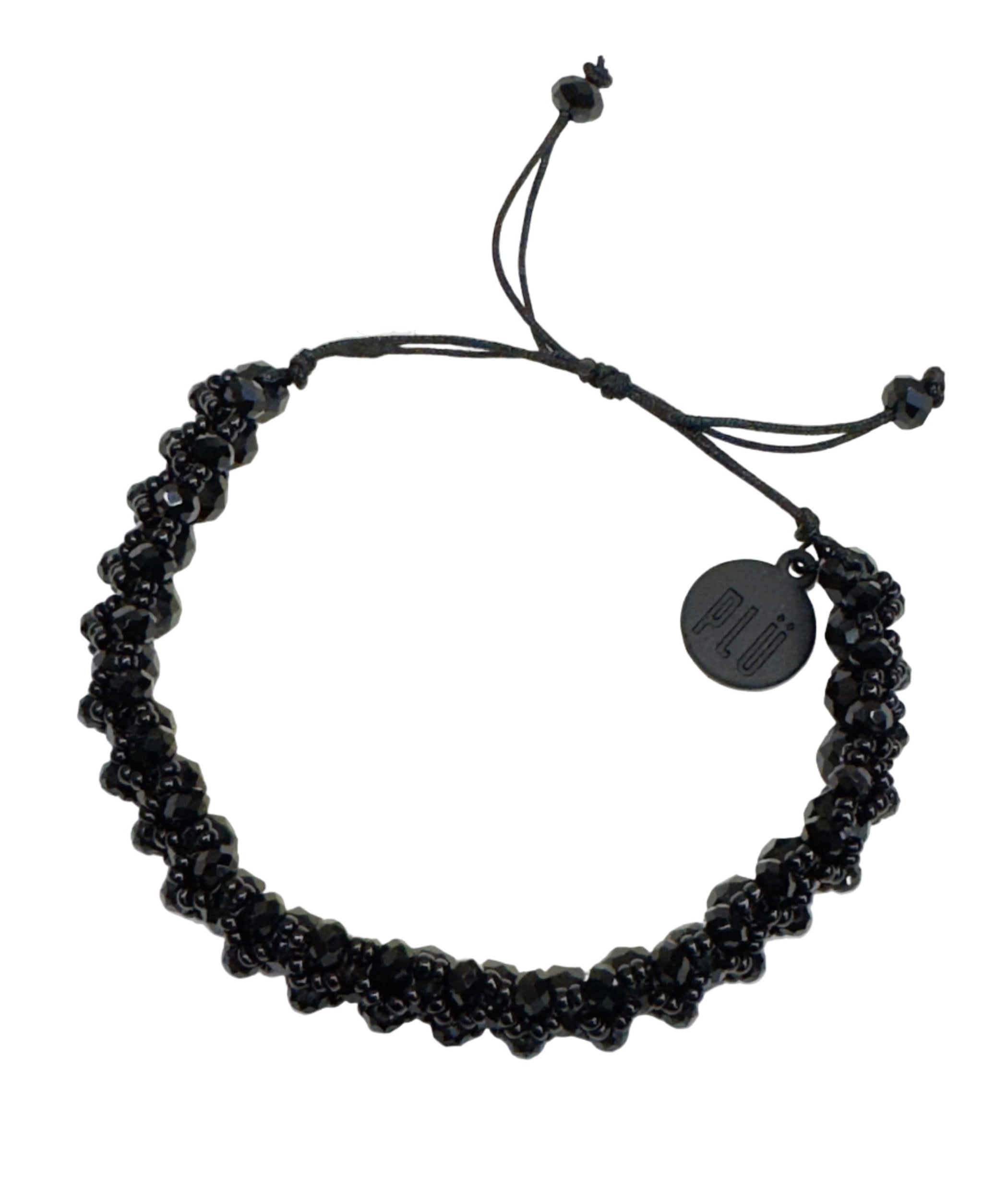 PLU Beaded Thin Bracelet - Black