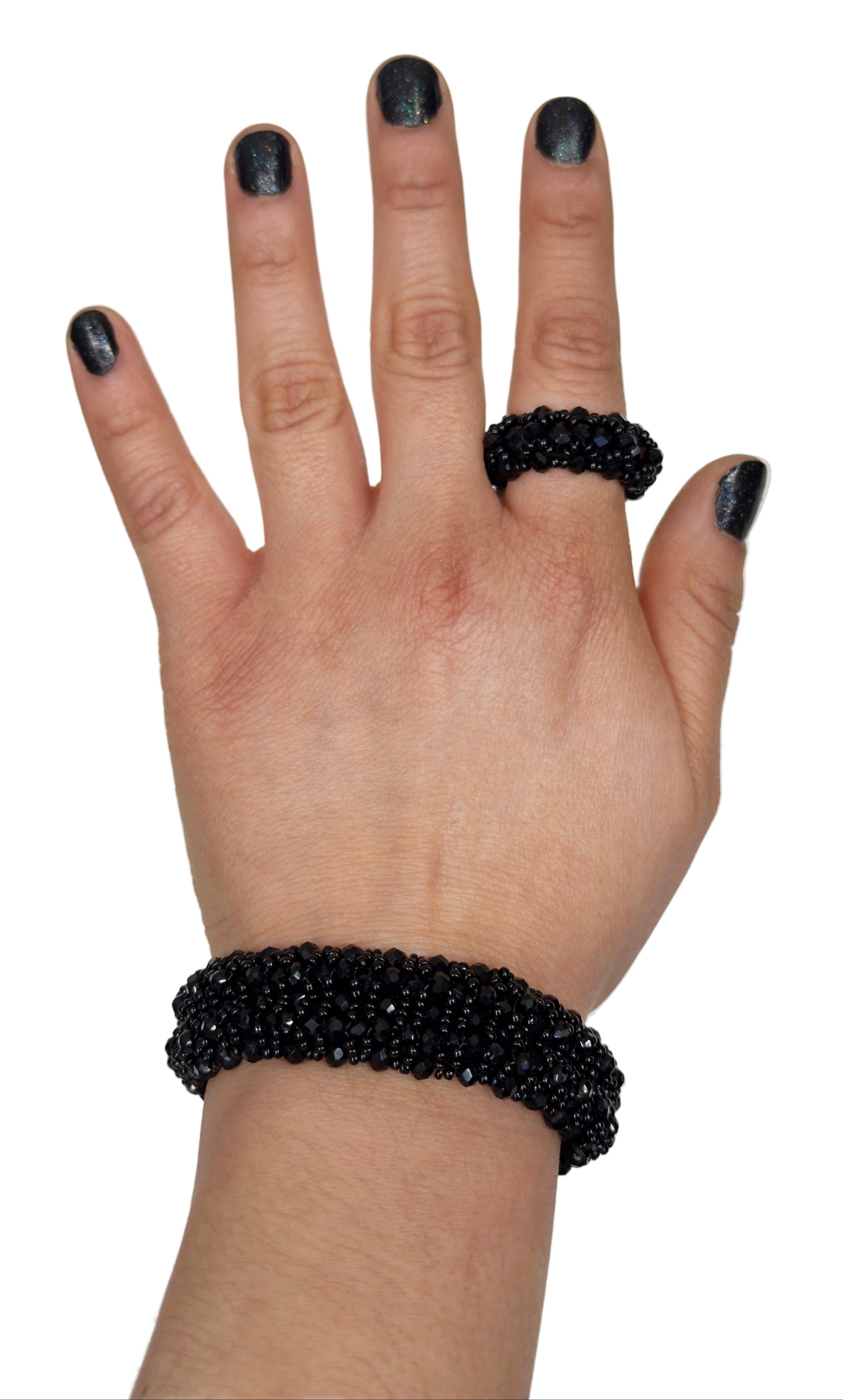 PLU Beaded Ring - Black