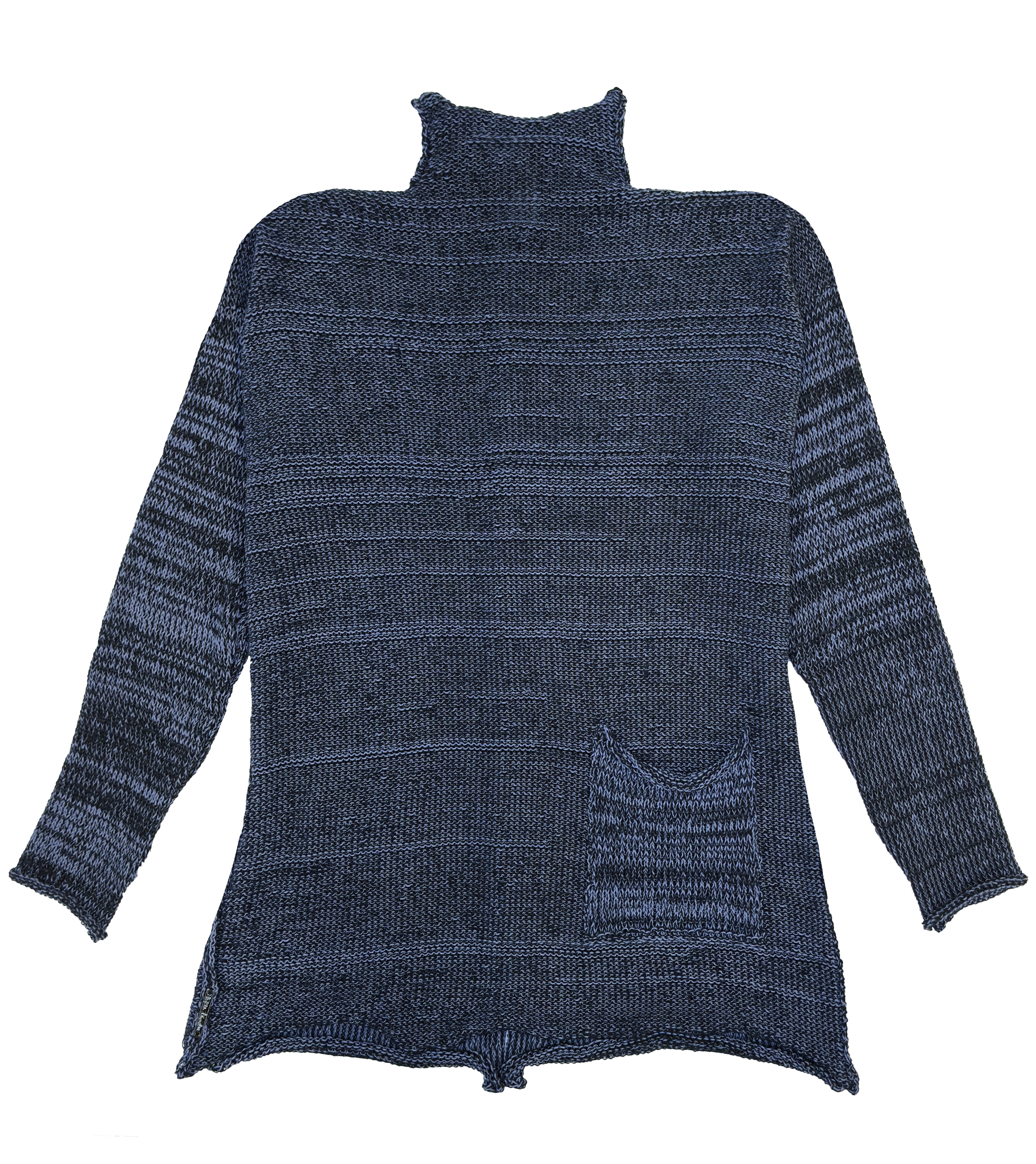 PAPER TEMPLES Long Pocket Cardigan - Black and Blue