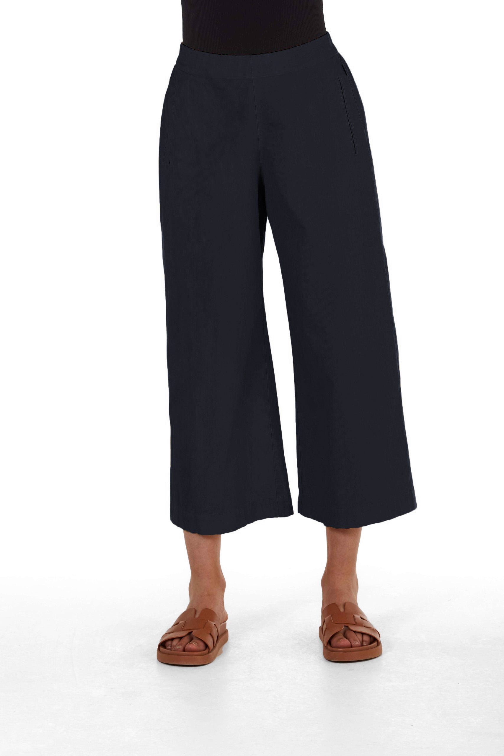 ELEMENTE CLEMENTE Cropped Wide Leg Pant in Deep Night