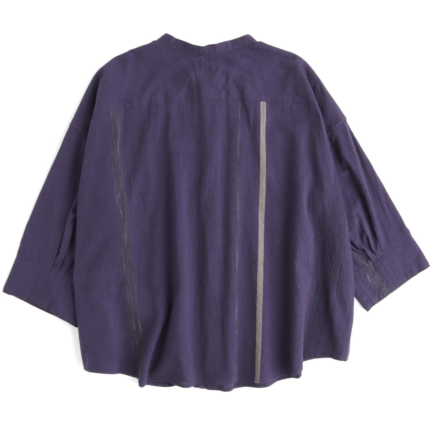 Tamaki Niime Mandarin Collared Shirt - Purple Picnic