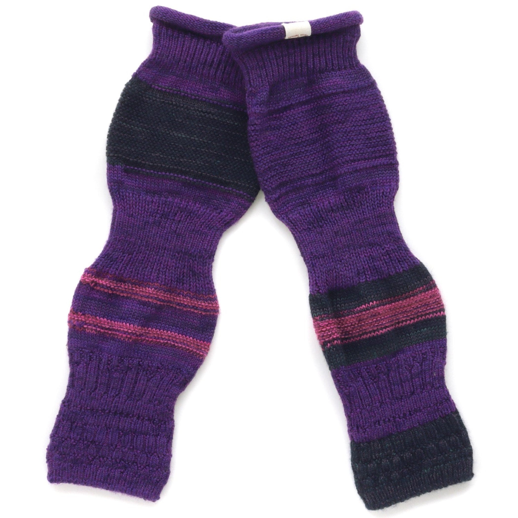 TAMAKI NIIME Cotton Knit Arm Warmers - Purple Spark