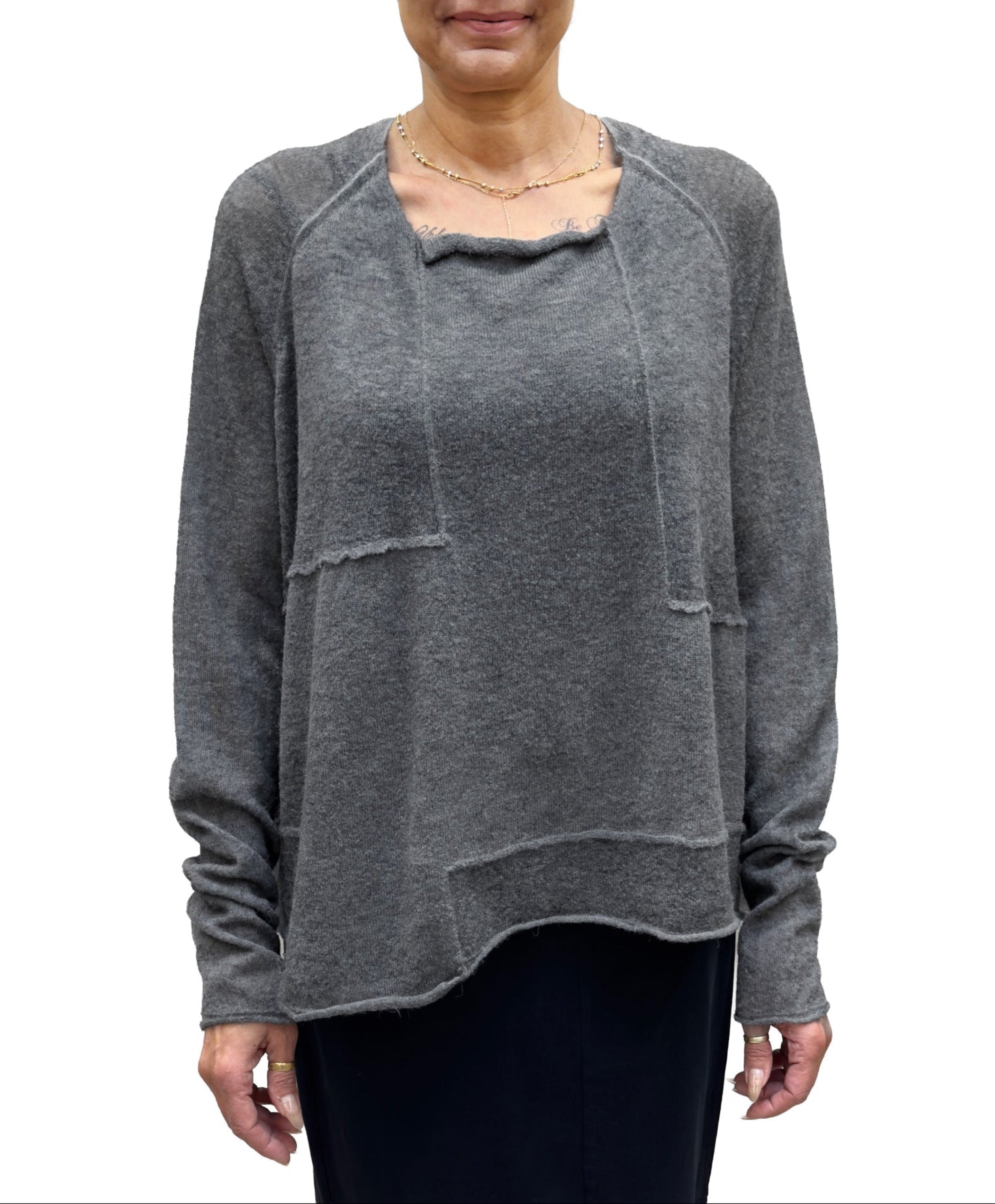 RUNDHOLZ DIP Lightweight Boxy Pullover in Coal Cloud