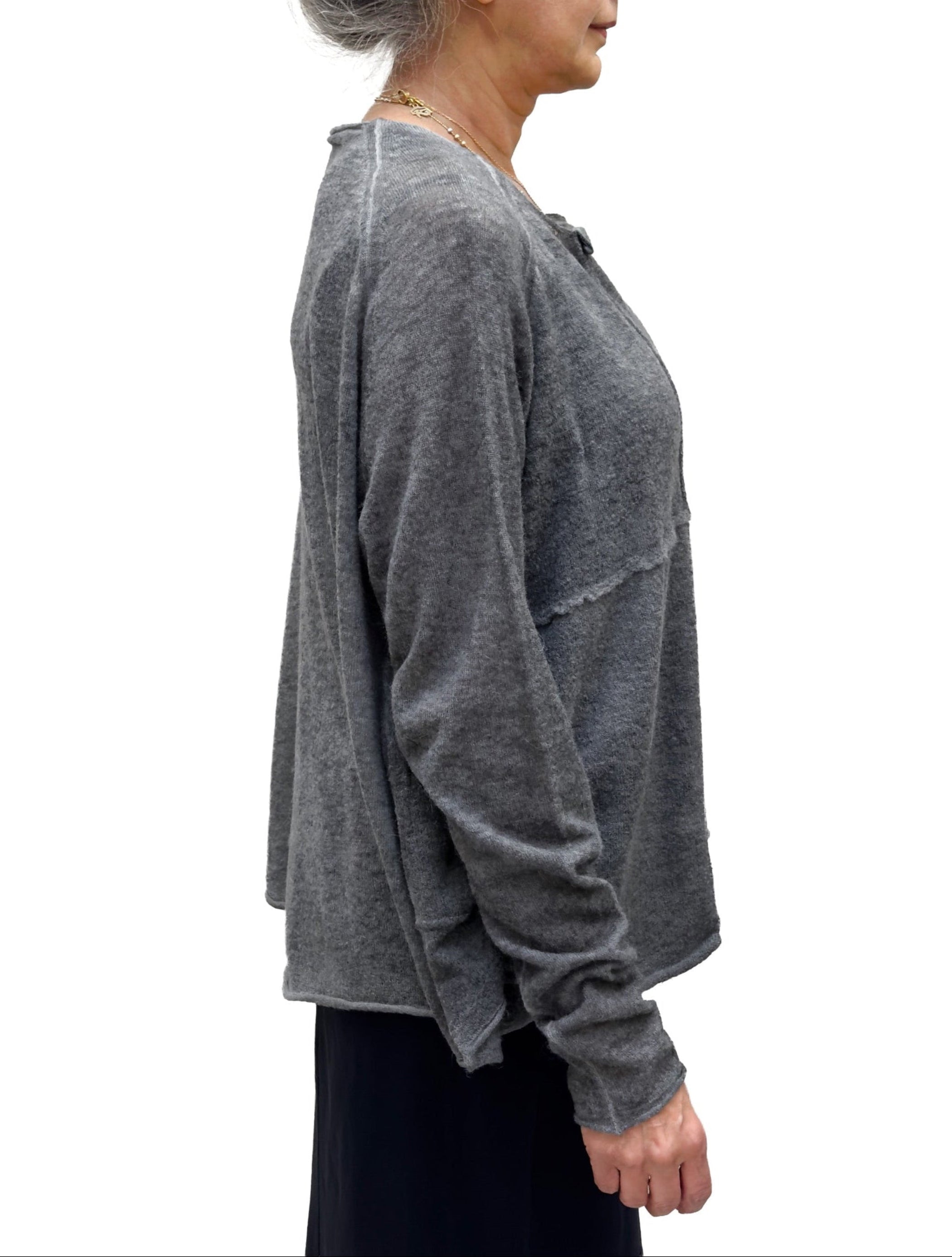 RUNDHOLZ DIP Lightweight Boxy Pullover in Pencil Cloud