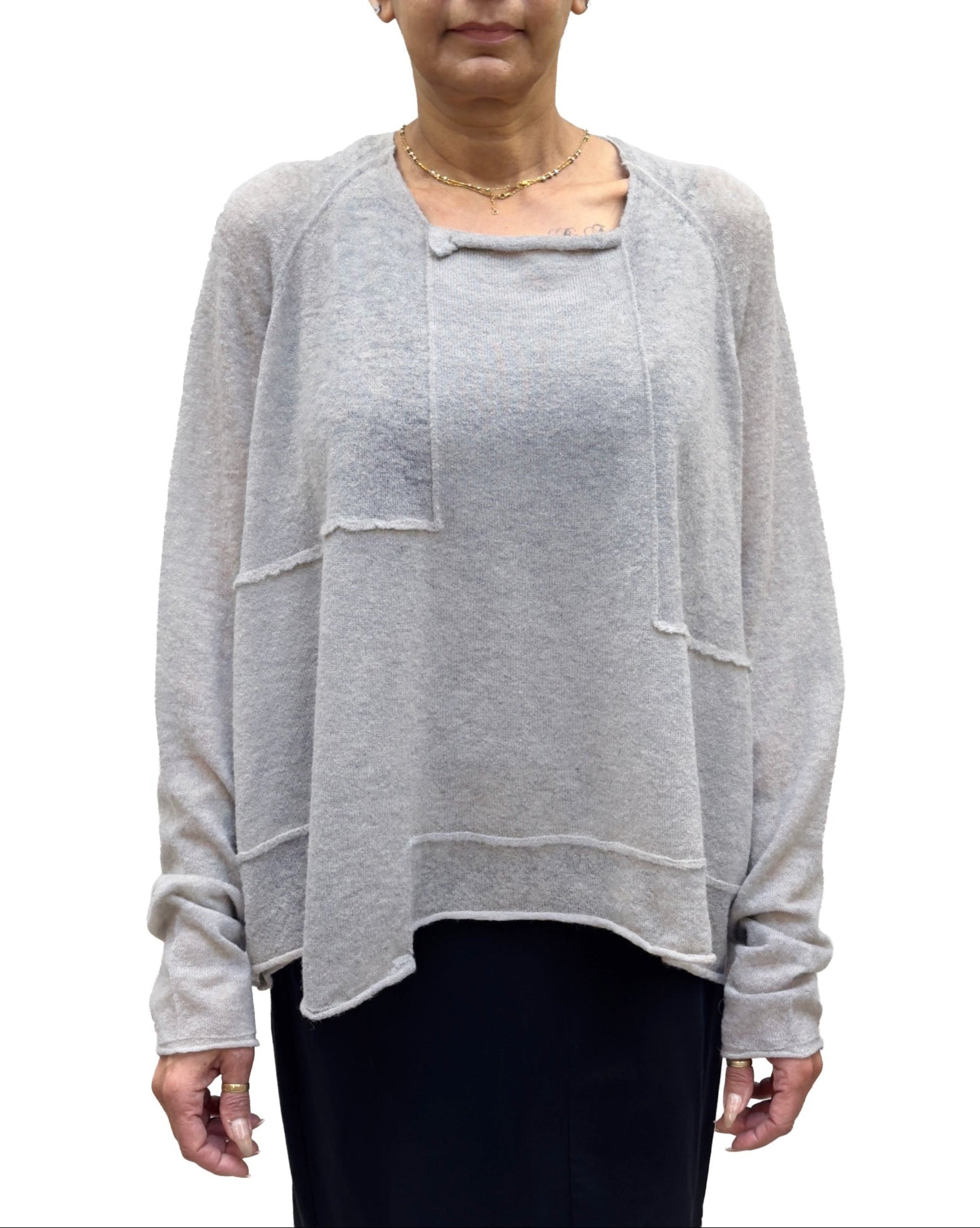 RUNDHOLZ DIP Lightweight Boxy Pullover in Pencil Cloud