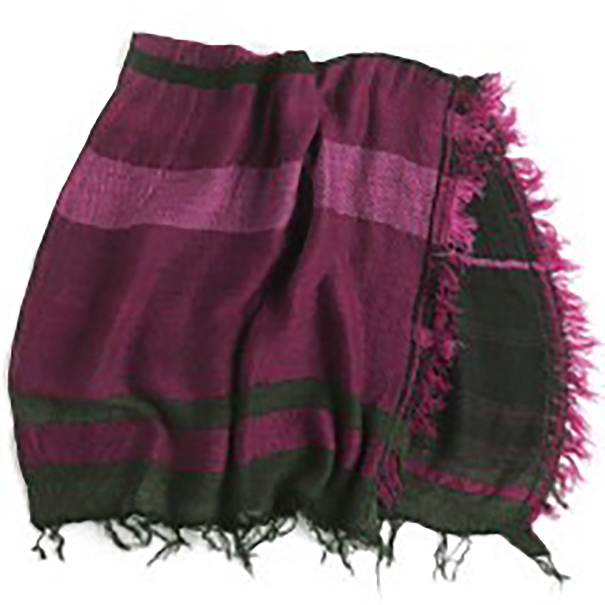 TAMAKI NIIME Small Wool/Cotton Woven Scarf - Raspberry Torte