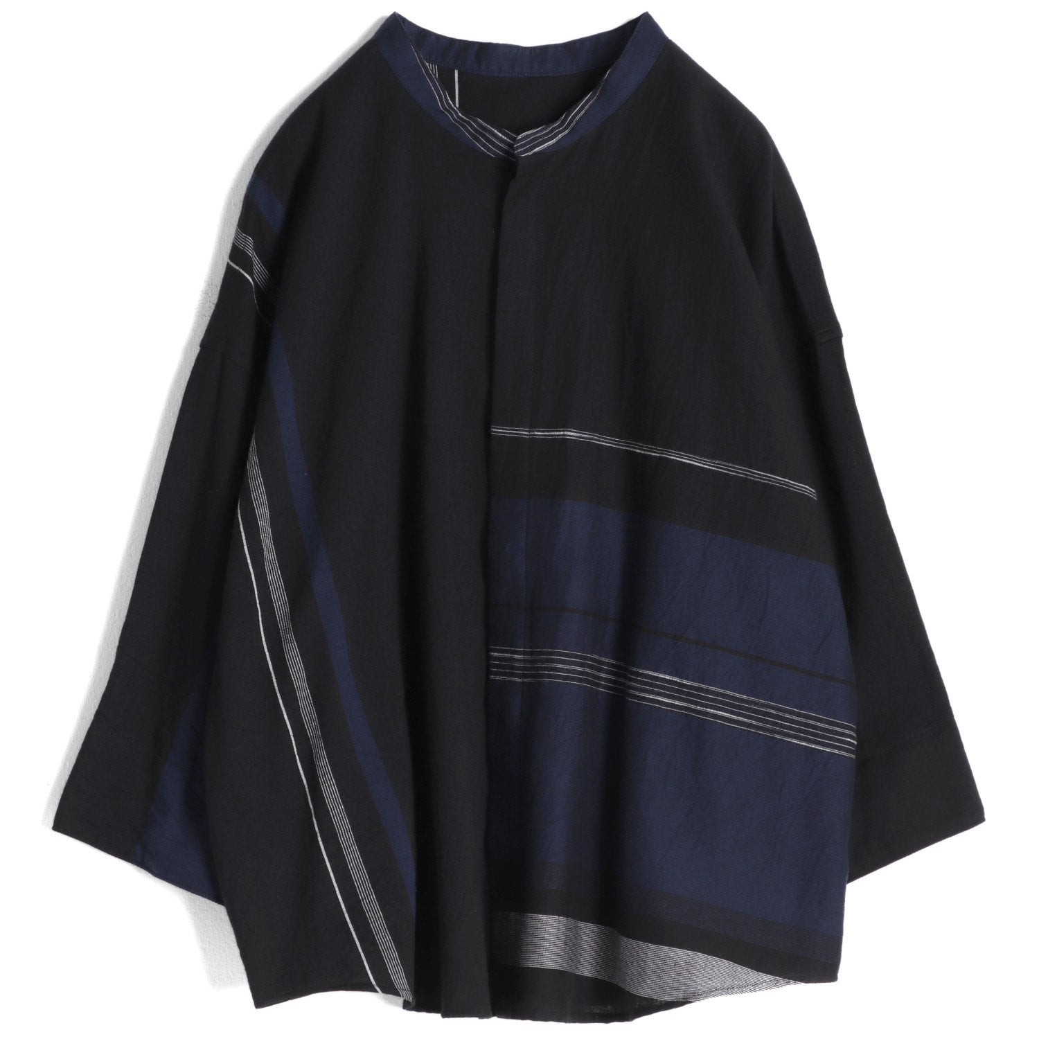 Tamaki Niime Mandarin Collared Shirt - Ready To Go