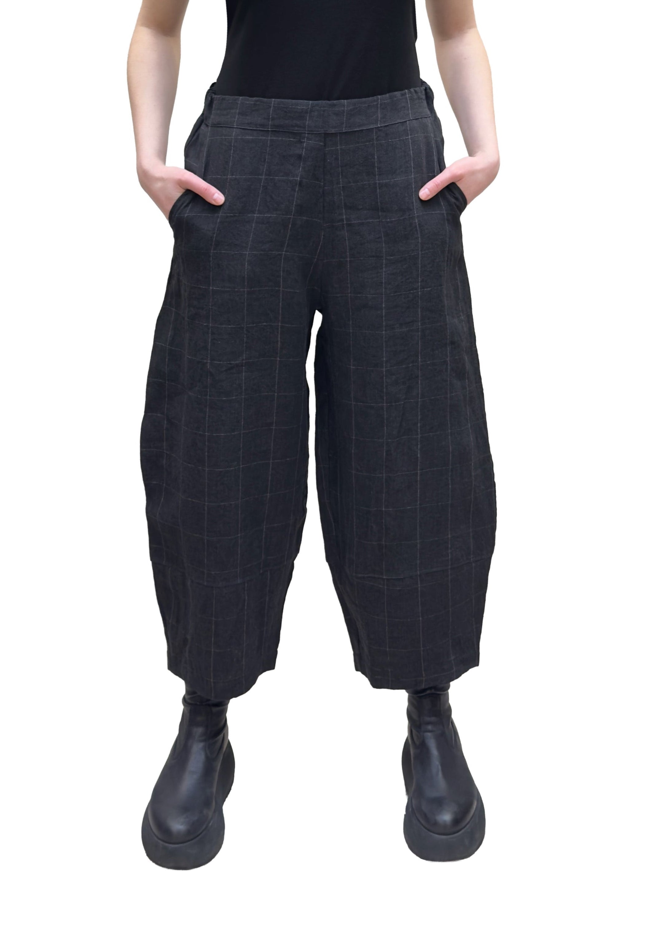 MAMA B Linen Pant in Anthracite