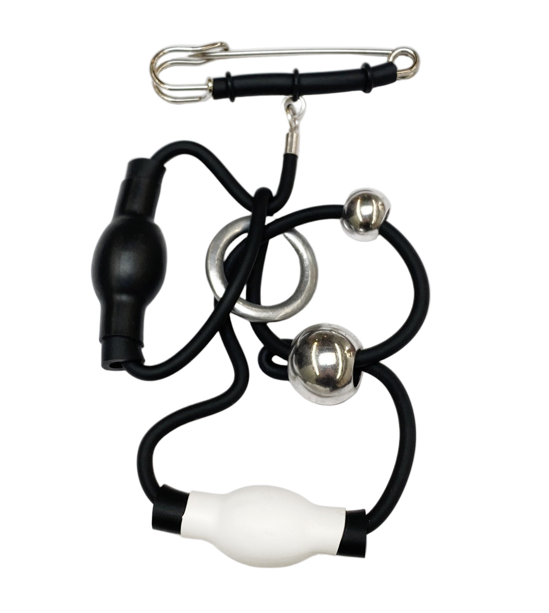 SAMUEL CORAUX Tangle Brooch - Black/White/Silver