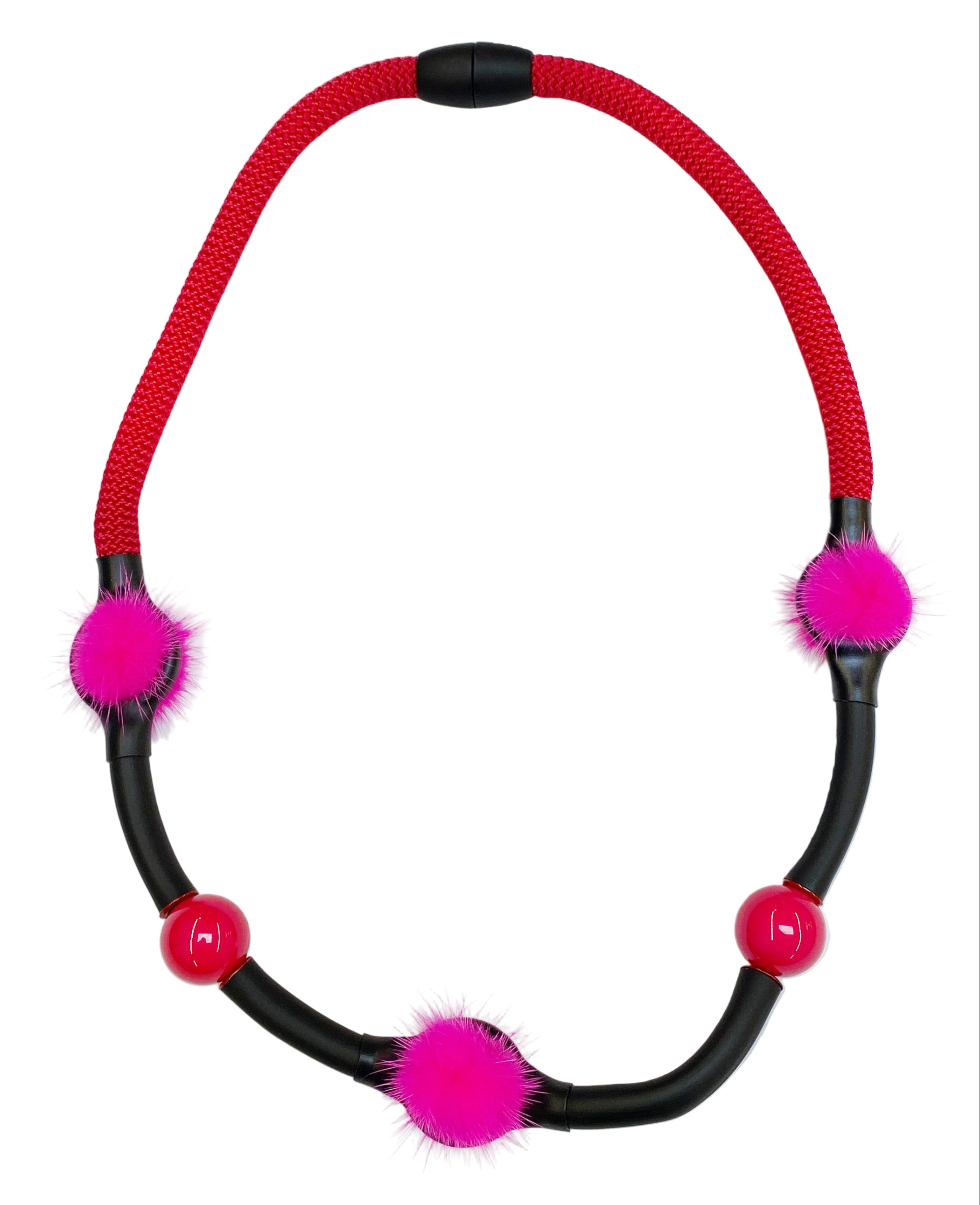 SAMUEL CORAUX Feathery Beaded Necklace - Flamingo