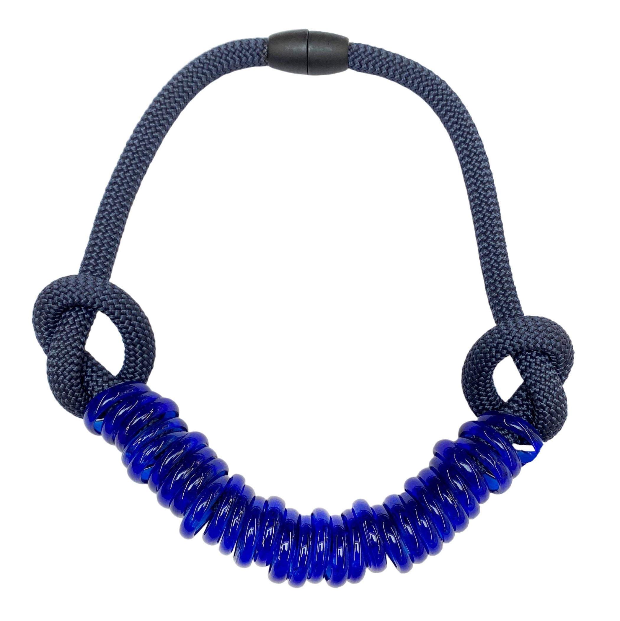 SAMUEL CORAUX Glass Ring Necklace - Blue