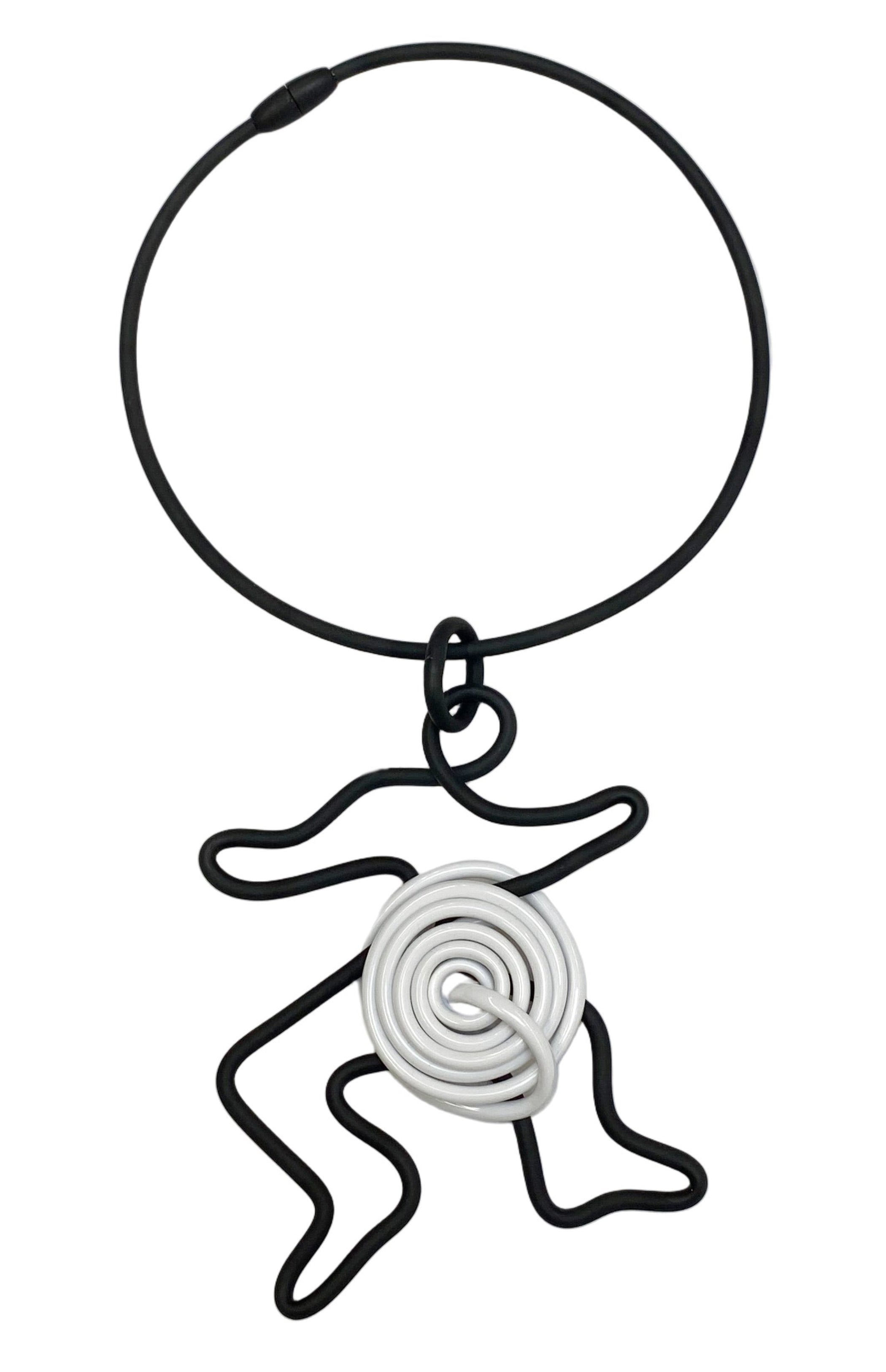 SAMUEL CORAUX Human Figure Necklace in Black/white