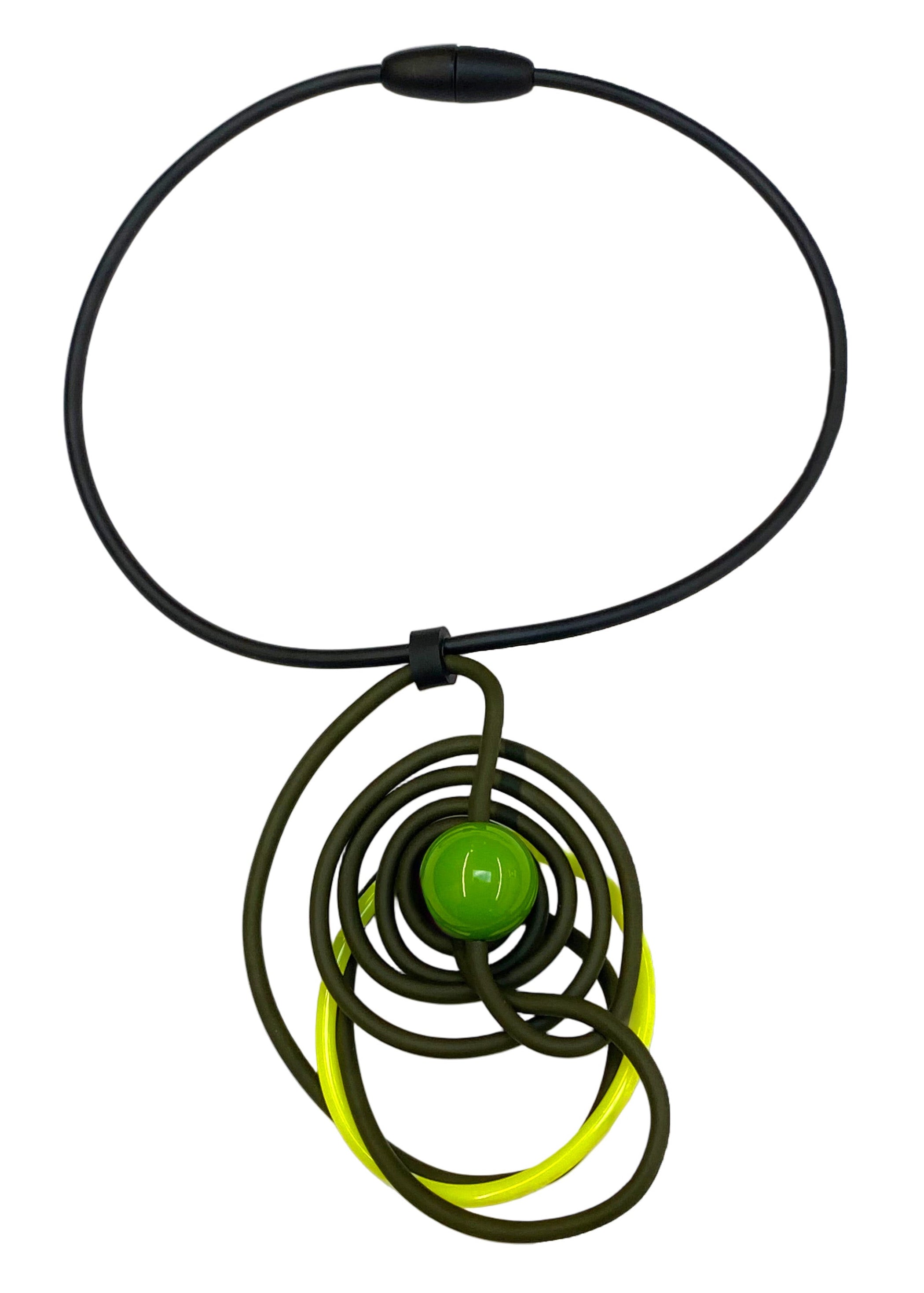 SAMUEL CORAUX Labyrinth Necklace in Olive