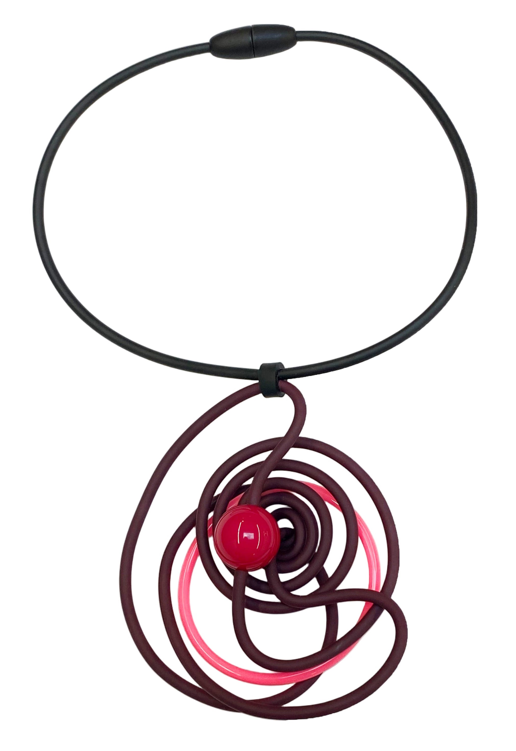 SAMUEL CORAUX Labyrinth Necklace in Pink/Plum