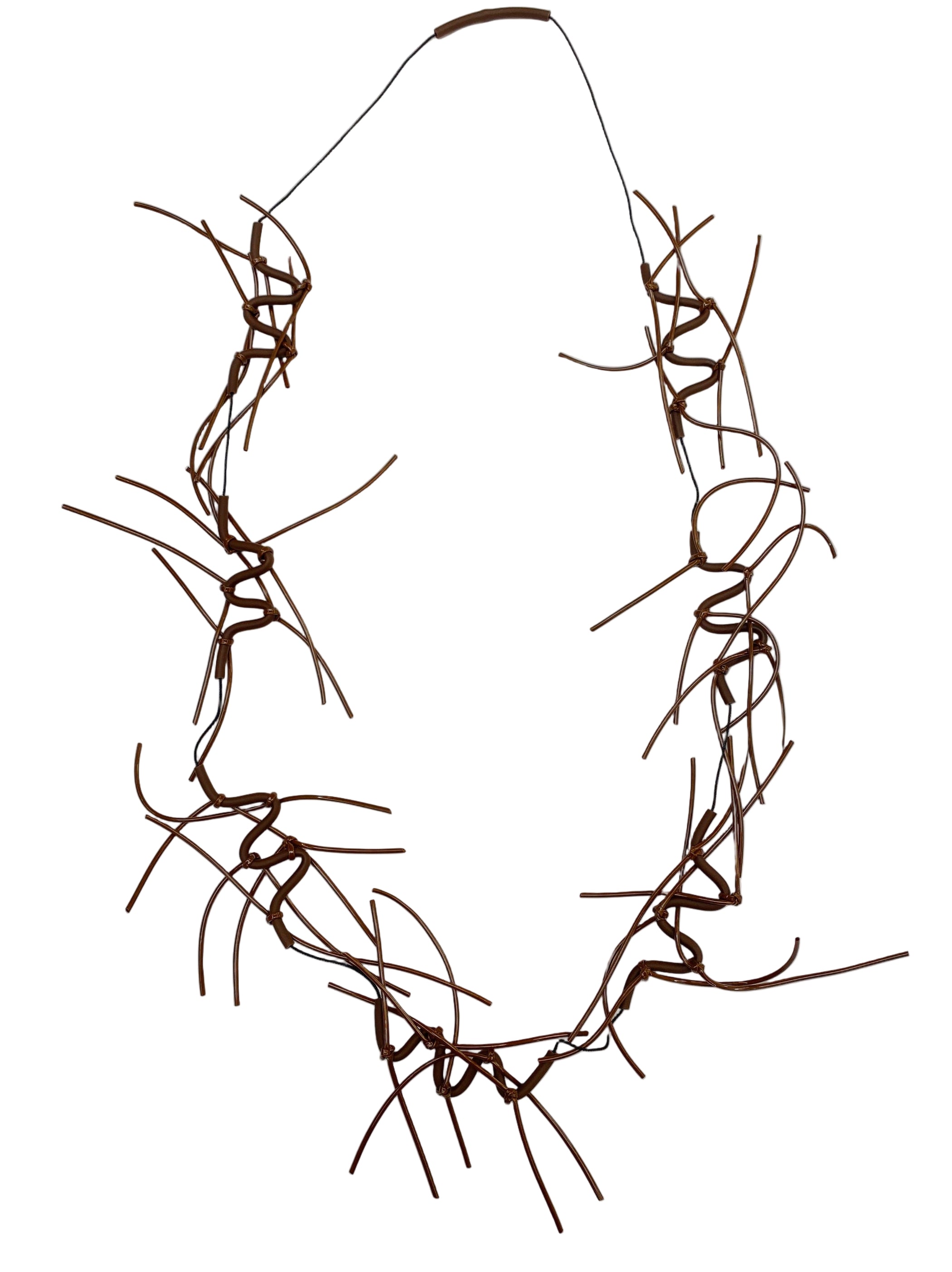 SAMUEL CORAUX  Rubber “Scribbles” Necklace - Brown