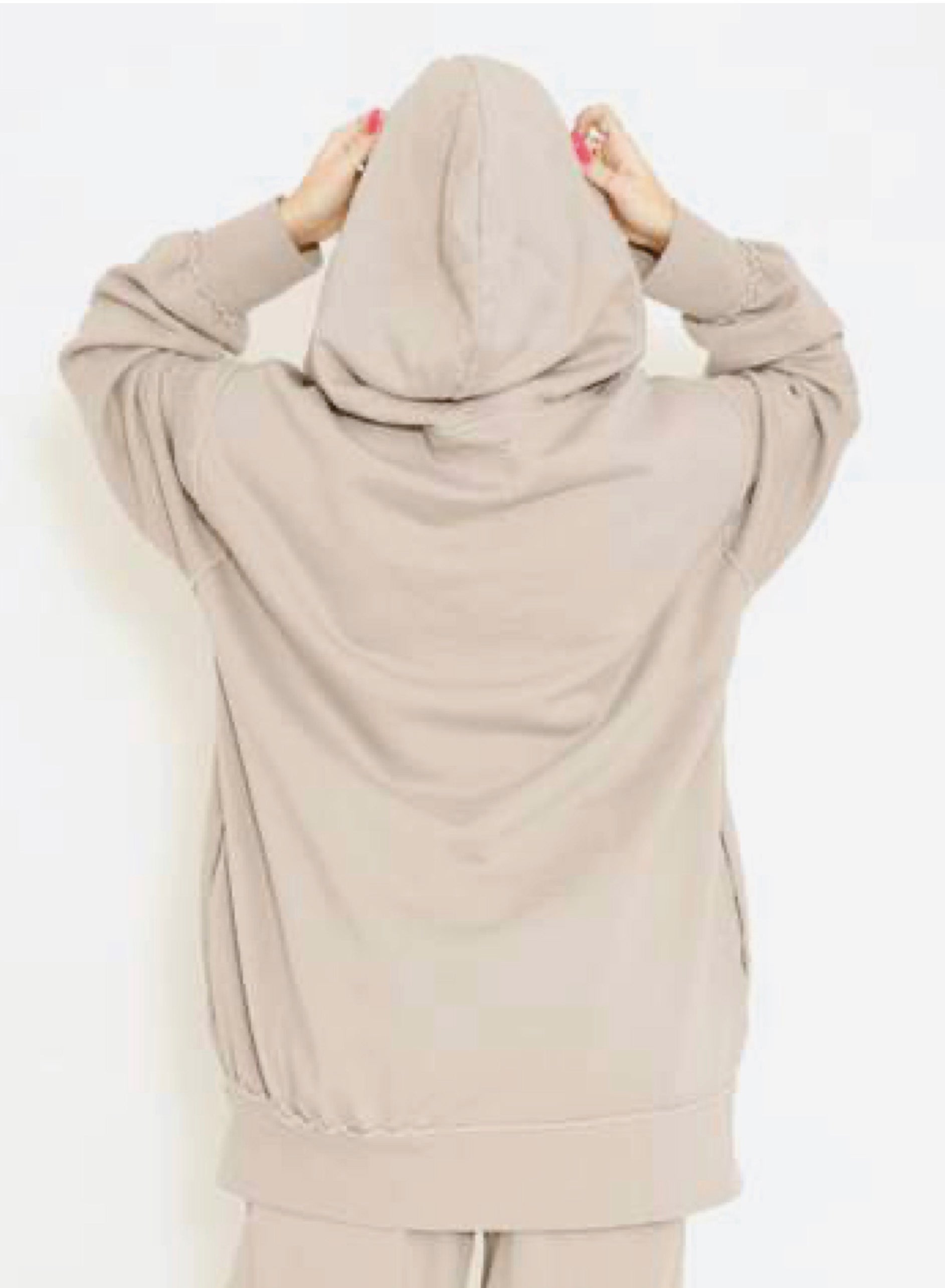 Sort Aarhus Relaxed Fleece Hoodie in Stone