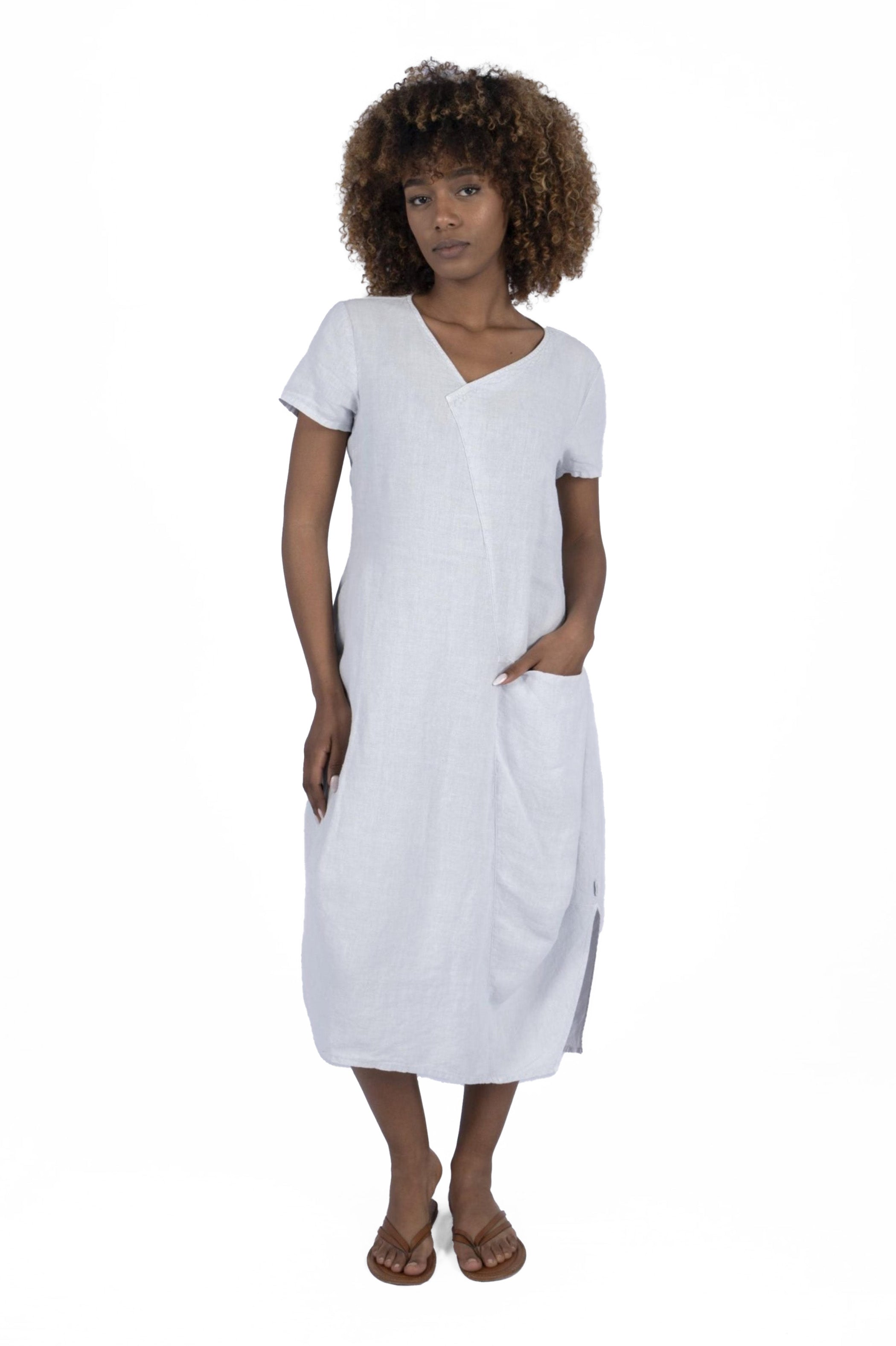 Elemente Clemente Linen Bubble Dress in Pearl