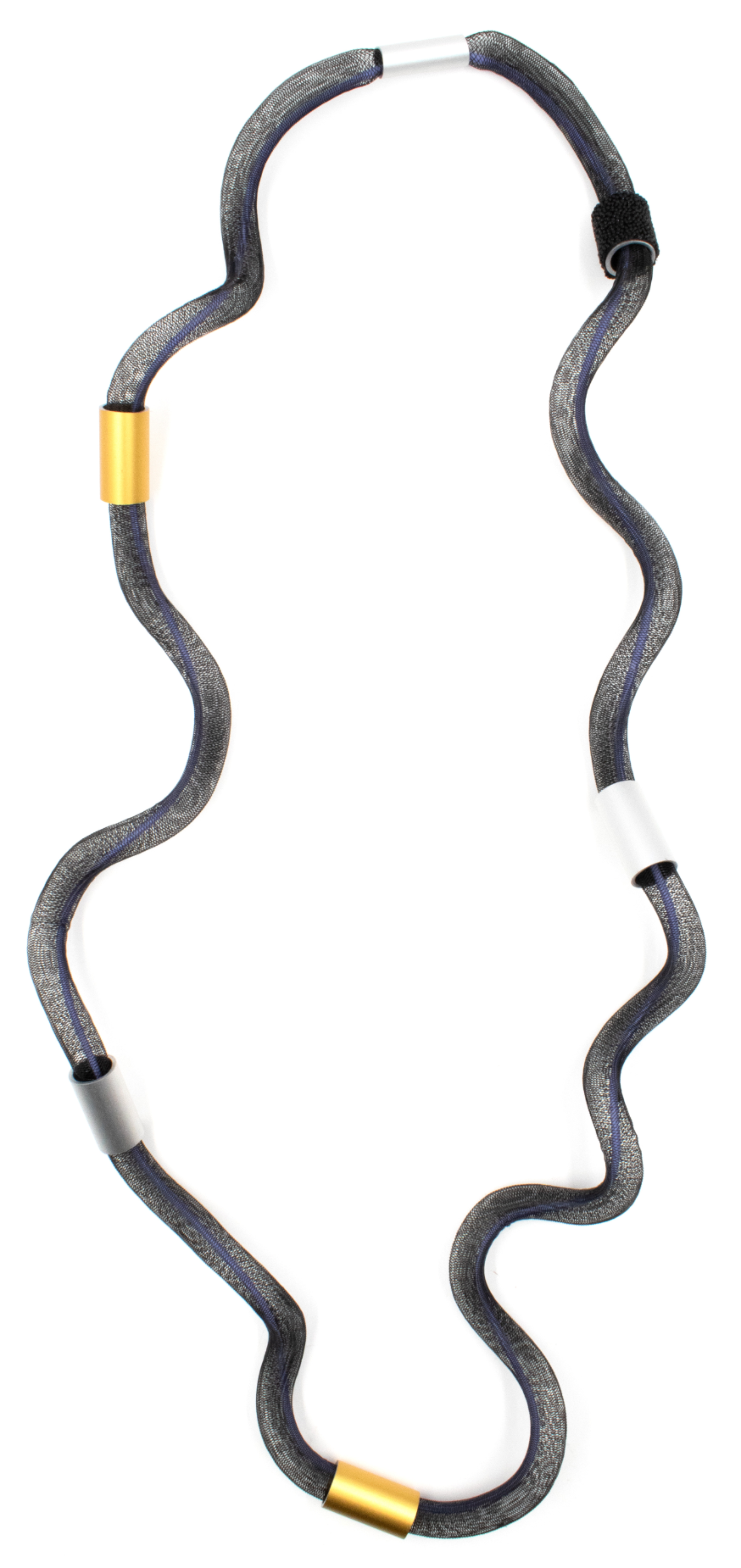 CHRISTINA BRAMPTI Colourful Twisted Mesh Necklace - Purple and Black