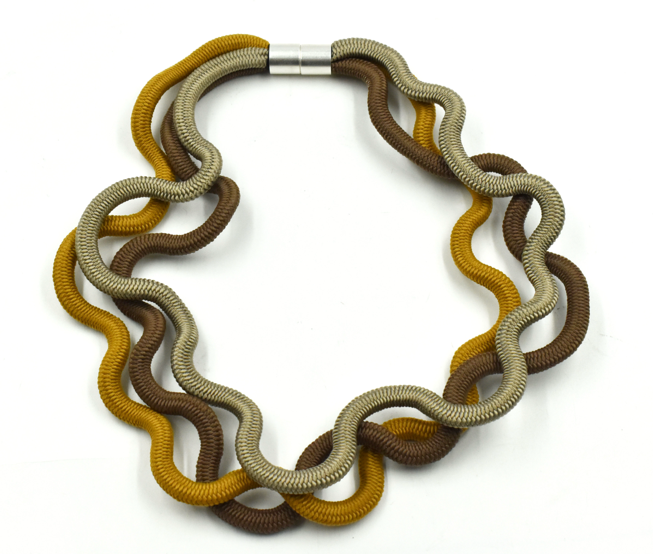 CHRISTINA BRAMPTI Triple Twisted Cord Collar - Brown Mix