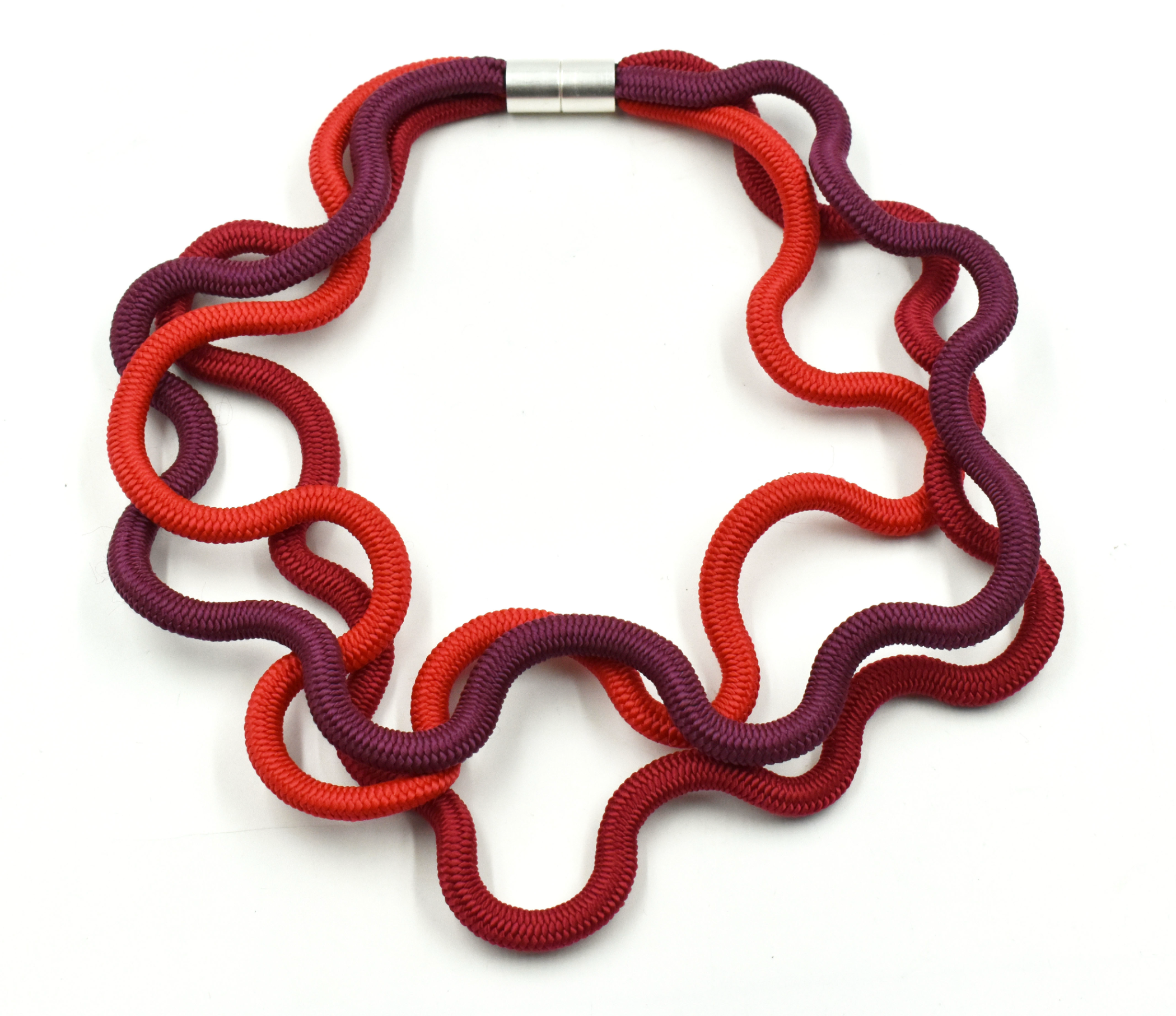 CHRISTINA BRAMPTI Triple Twisted Cord Collar - Red Mix