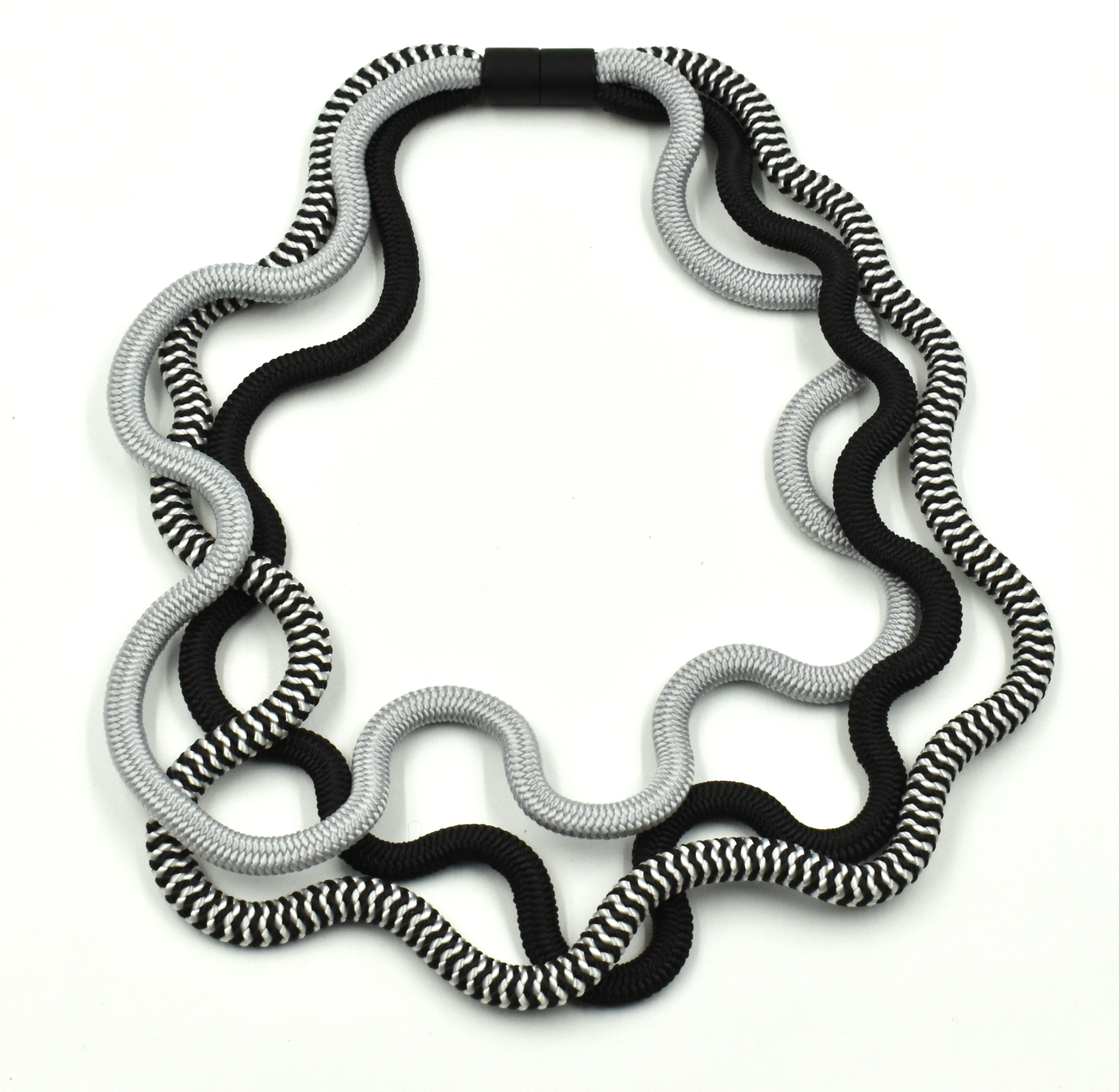 CHRISTINA BRAMPTI Triple Twisted Cord Collar - Black Mix