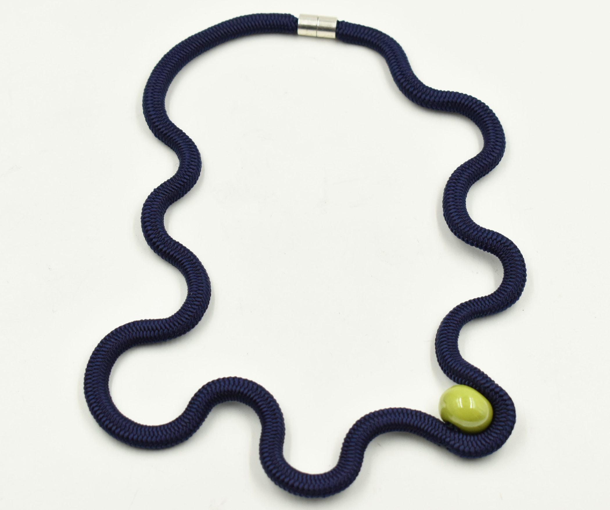 CHRISTINA BRAMPTI Twisted Cord and Marble Collar - Blue and Green
