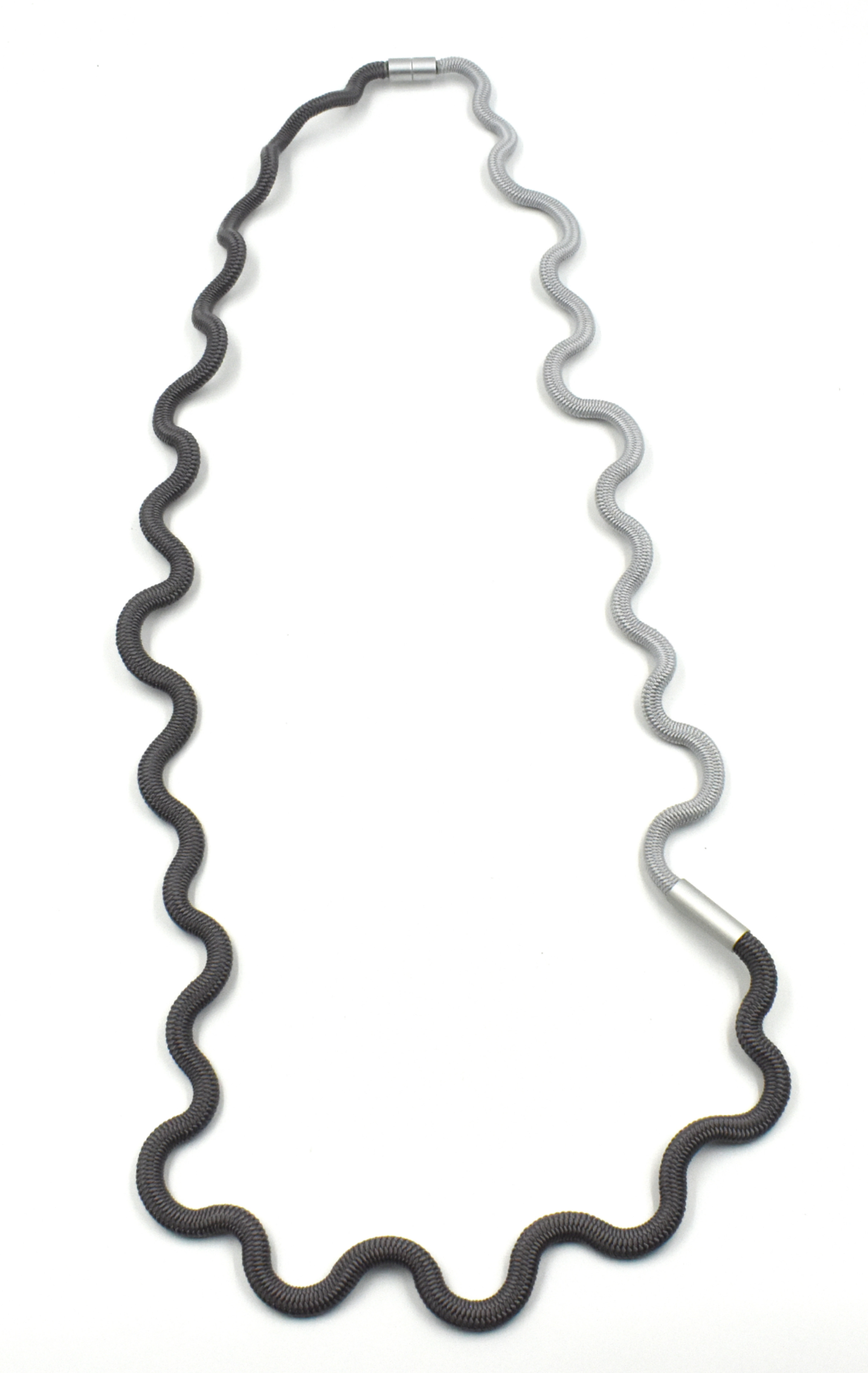 CHRISTINA BRAMPTI Long Twisted Cord Necklace - Grey Mix