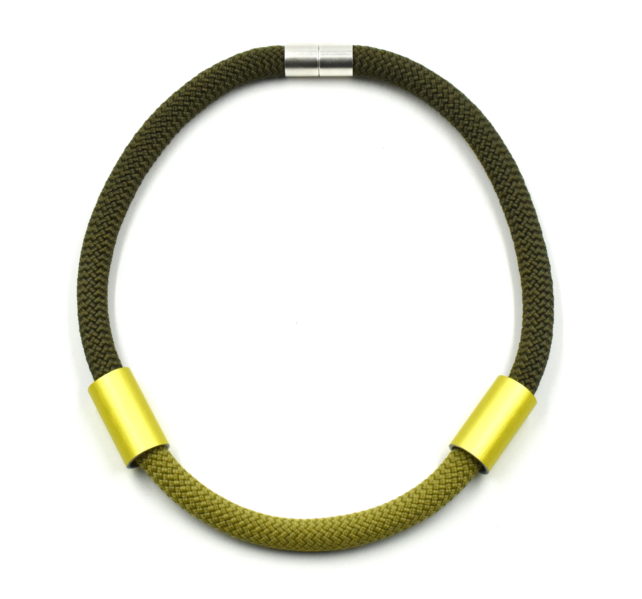 CHRISTINA BRAMPTI Cord Collar with Aluminum Beads - Green Mix
