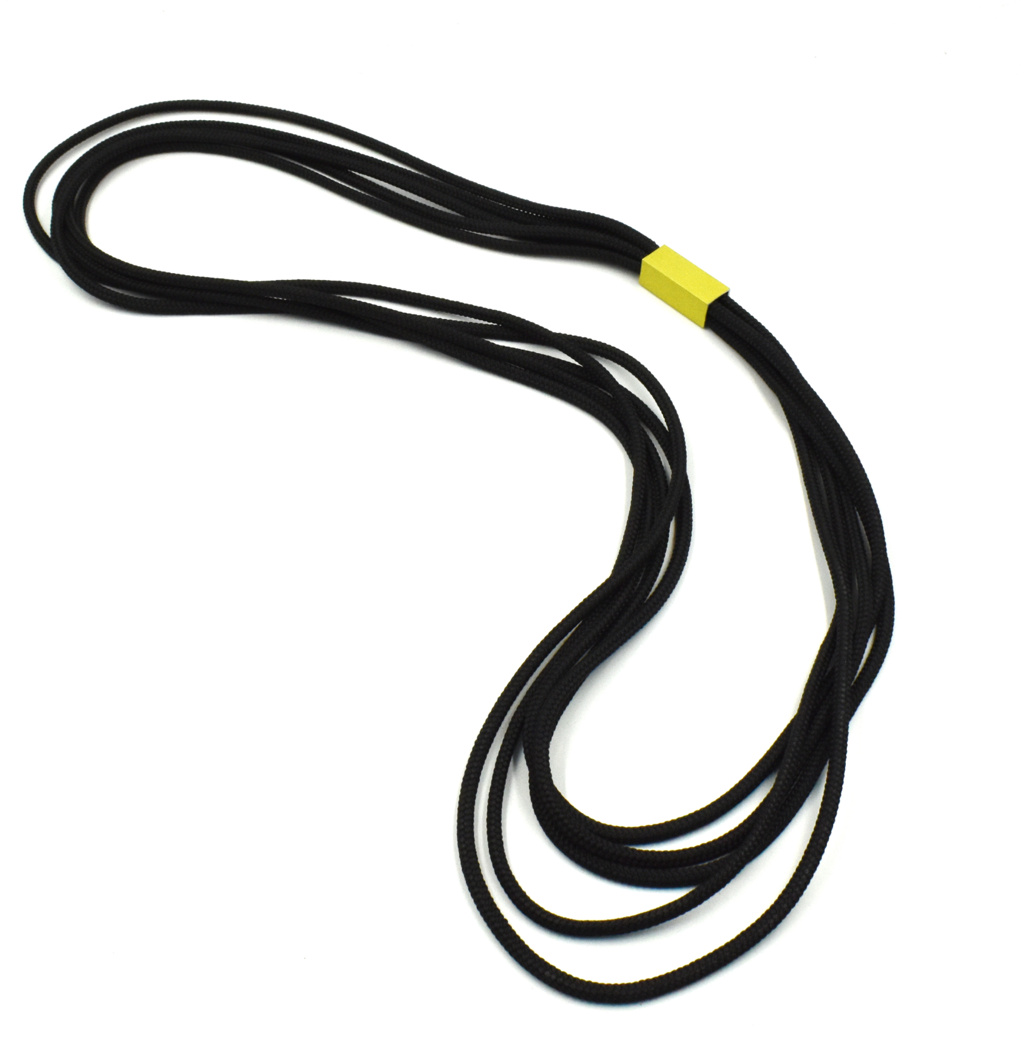 CHRISTINA BRAMPTI Layered Cord Necklace with Aluminum Bead - Black Mix