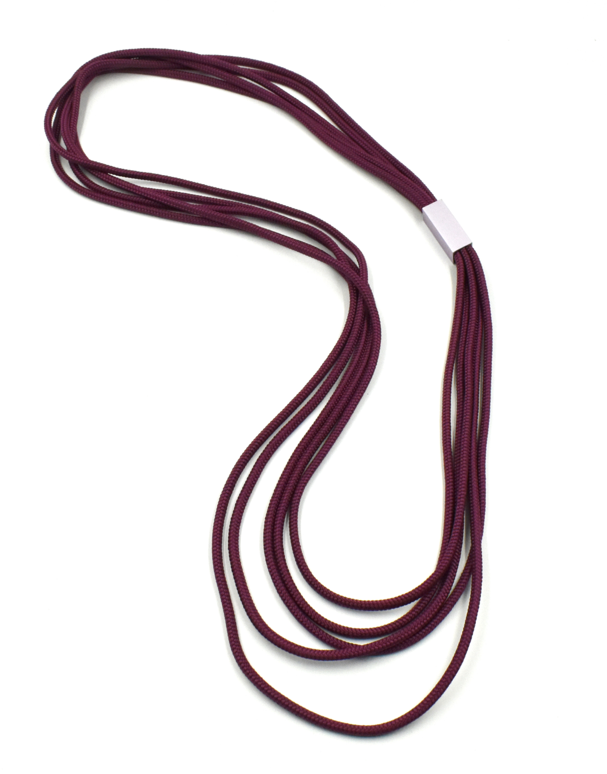 CHRISTINA BRAMPTI Layered Cord Necklace with Aluminum Bead - Mauve Mix