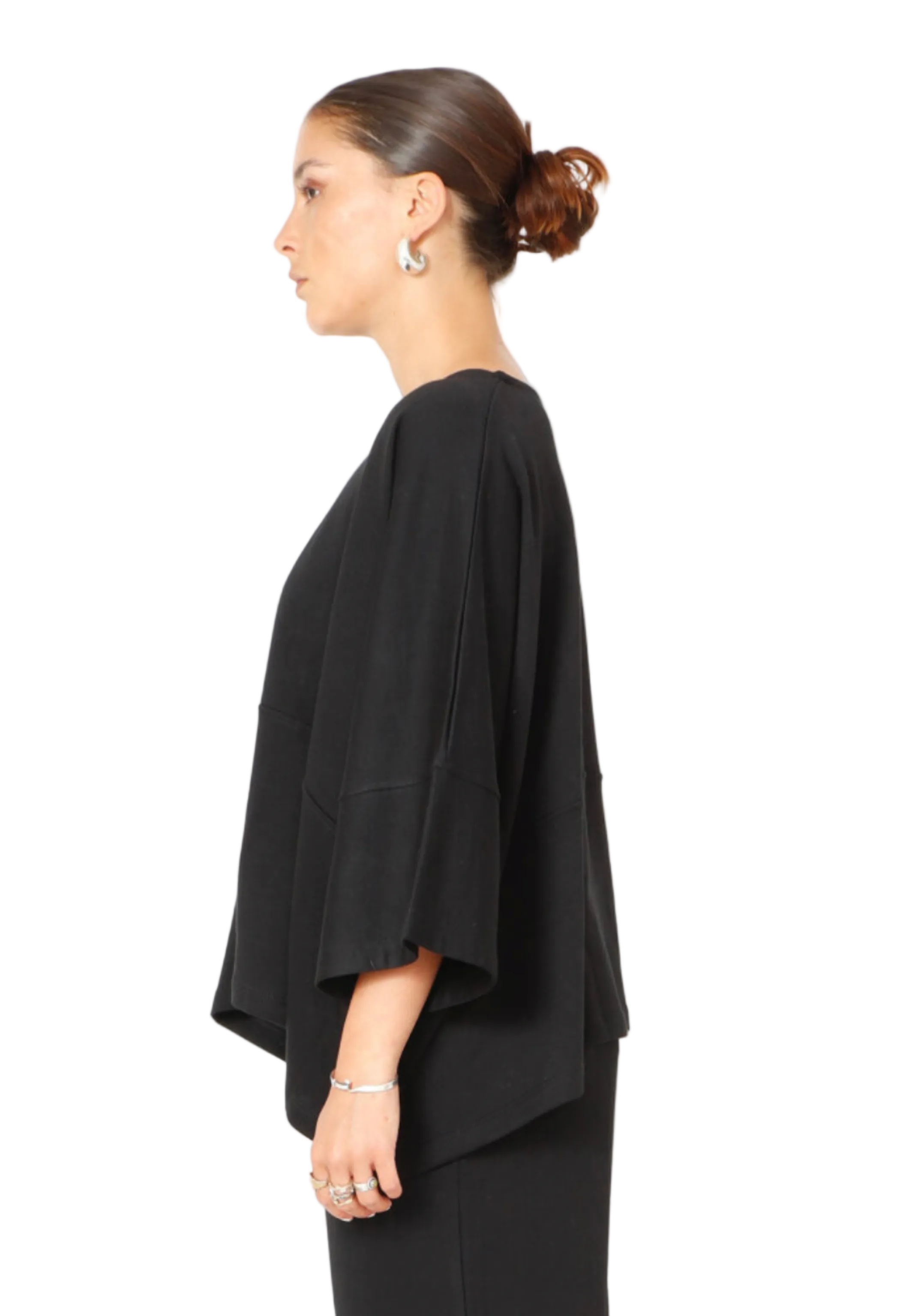 Sort Aarhus Relaxed Boxy top in Black