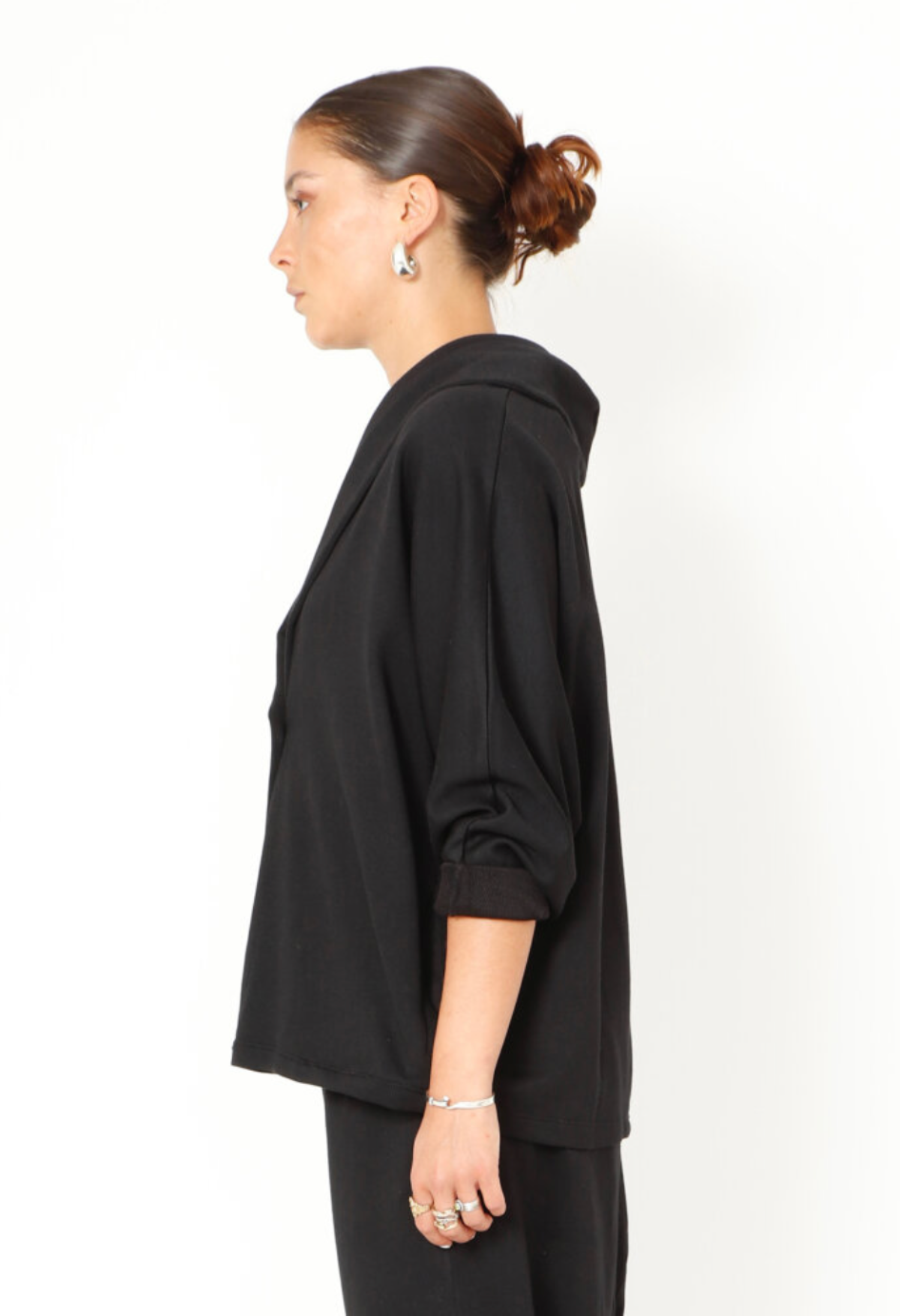 Sort Aarhus Relaxed Boxy Cardigan in Black