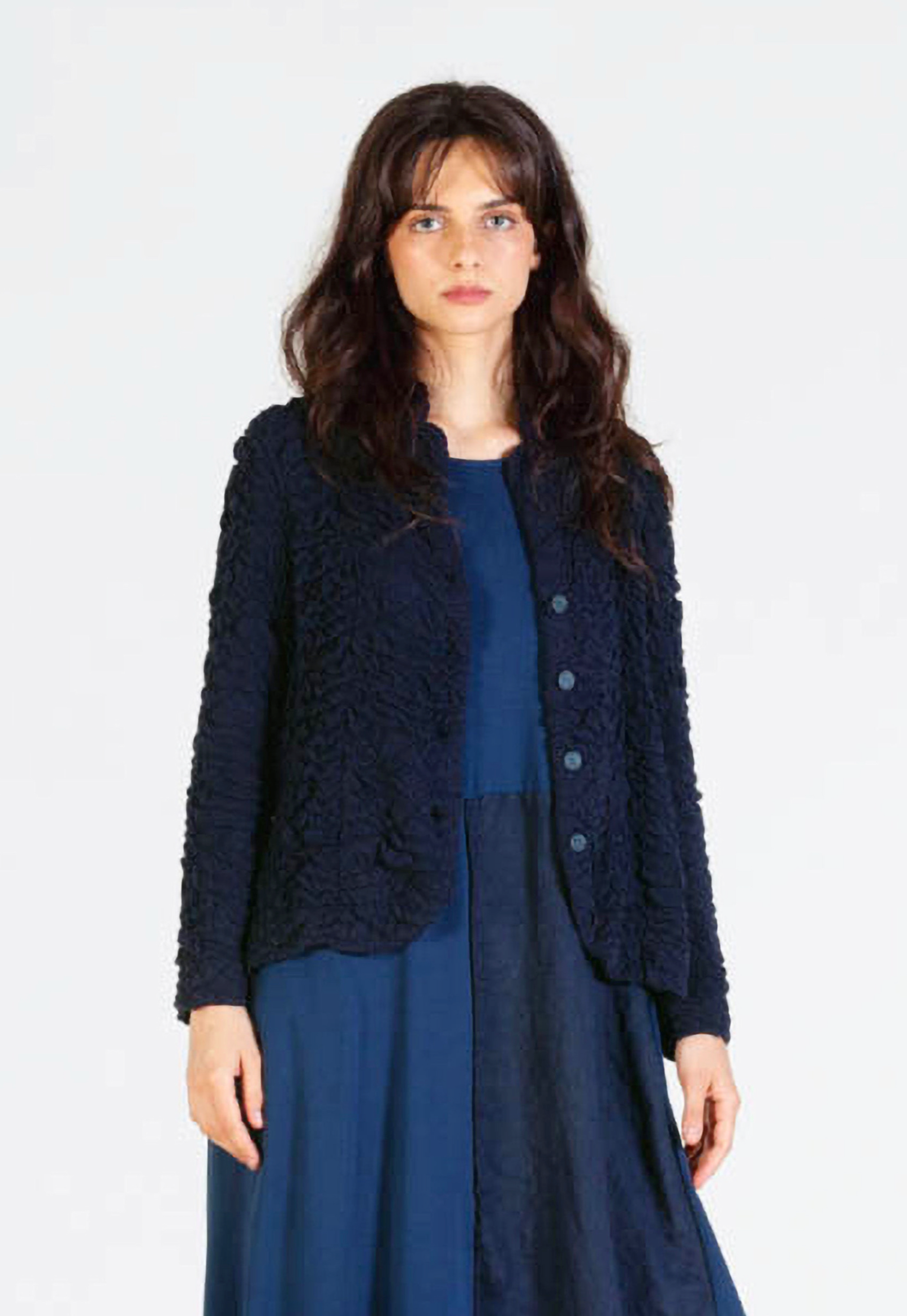 MAMA B - Textured Knit Jacket in Blue