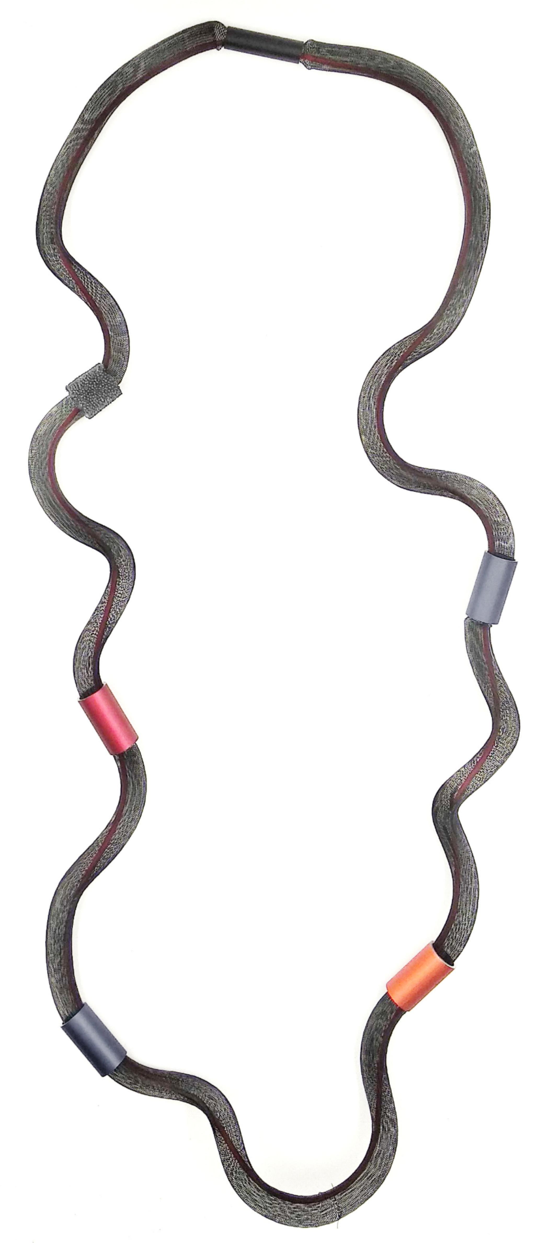 CHRISTINA BRAMPTI Colourful Twisted Mesh Necklace - Pink and Black