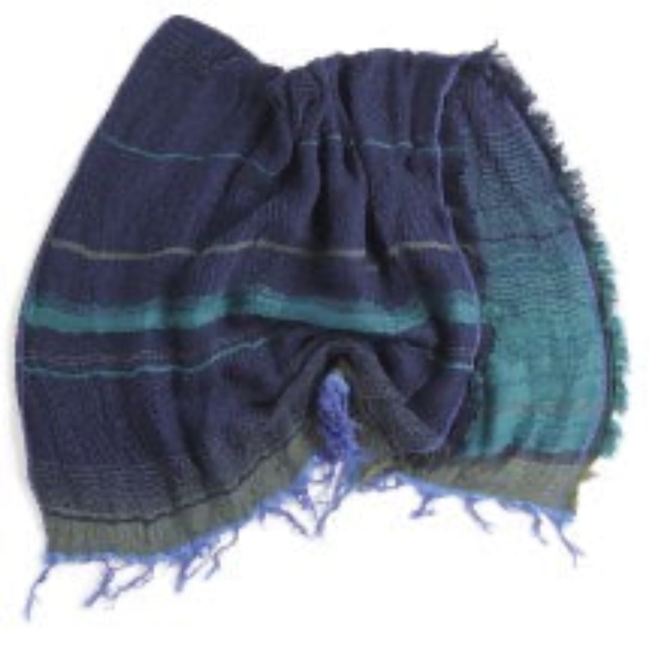 TAMAKI NIIME Small Wool/Cotton Woven Scarf - Sea Roar