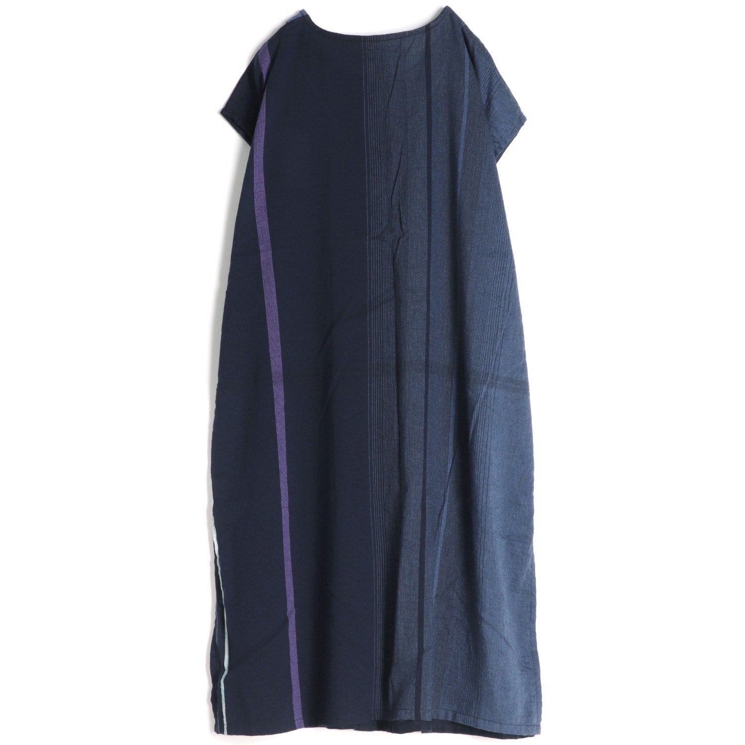 TAMAKI NIIME Shorter Length Cotton Cap Sleeve Round Neck Dress - Shadowed Rain