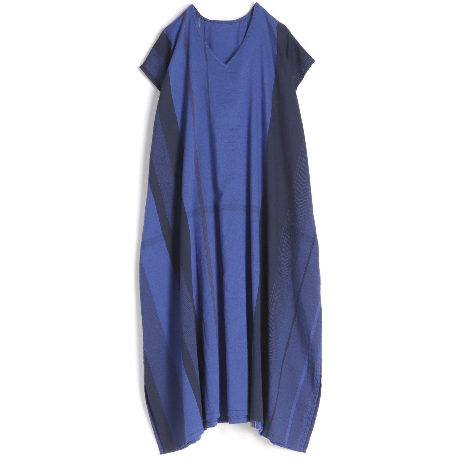 TAMAKI NIIME Cotton Cap Sleeve V-Neck Dress - Sneaky Blues
