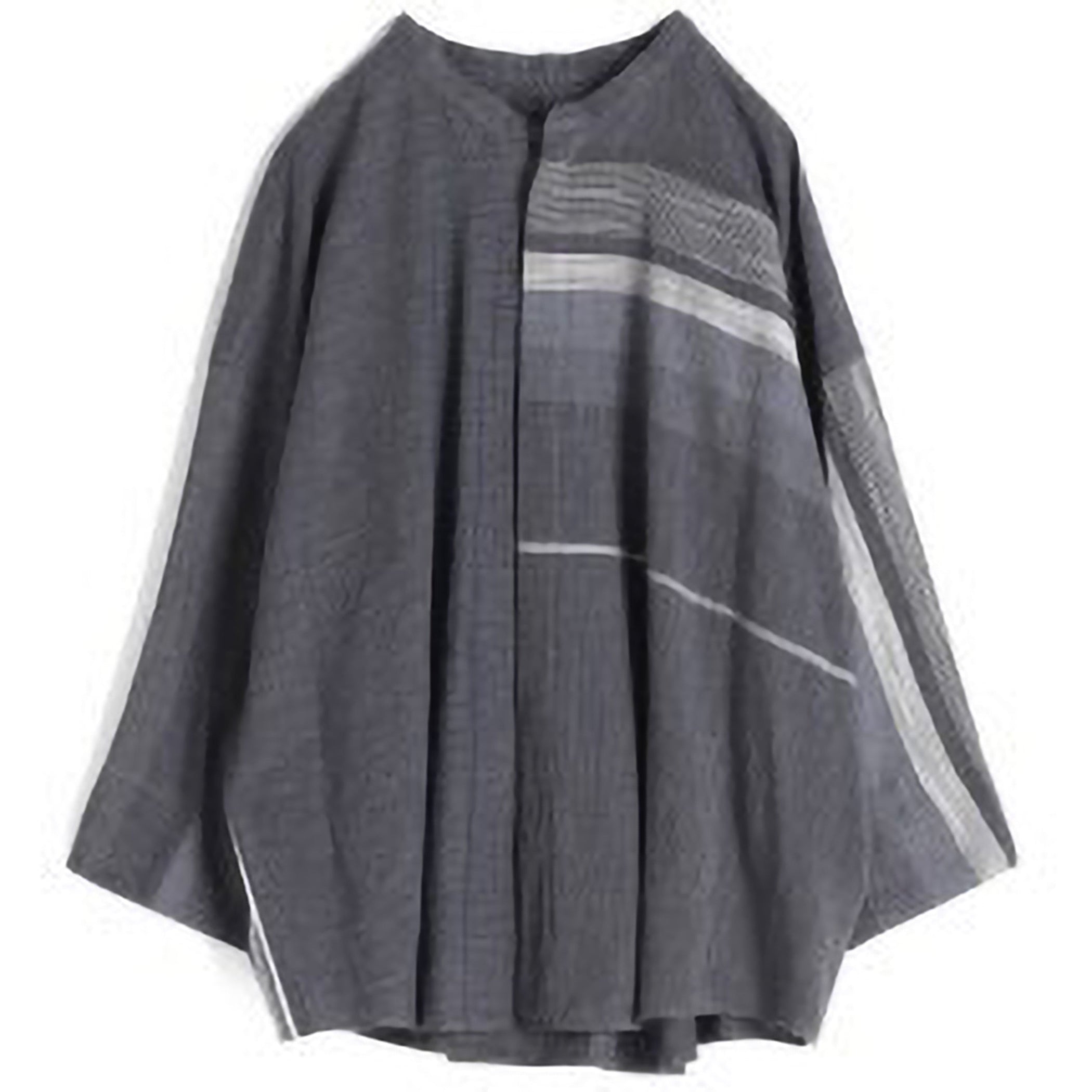 Tamaki Niime Mandarin Collared Shirt - Storm Cloud