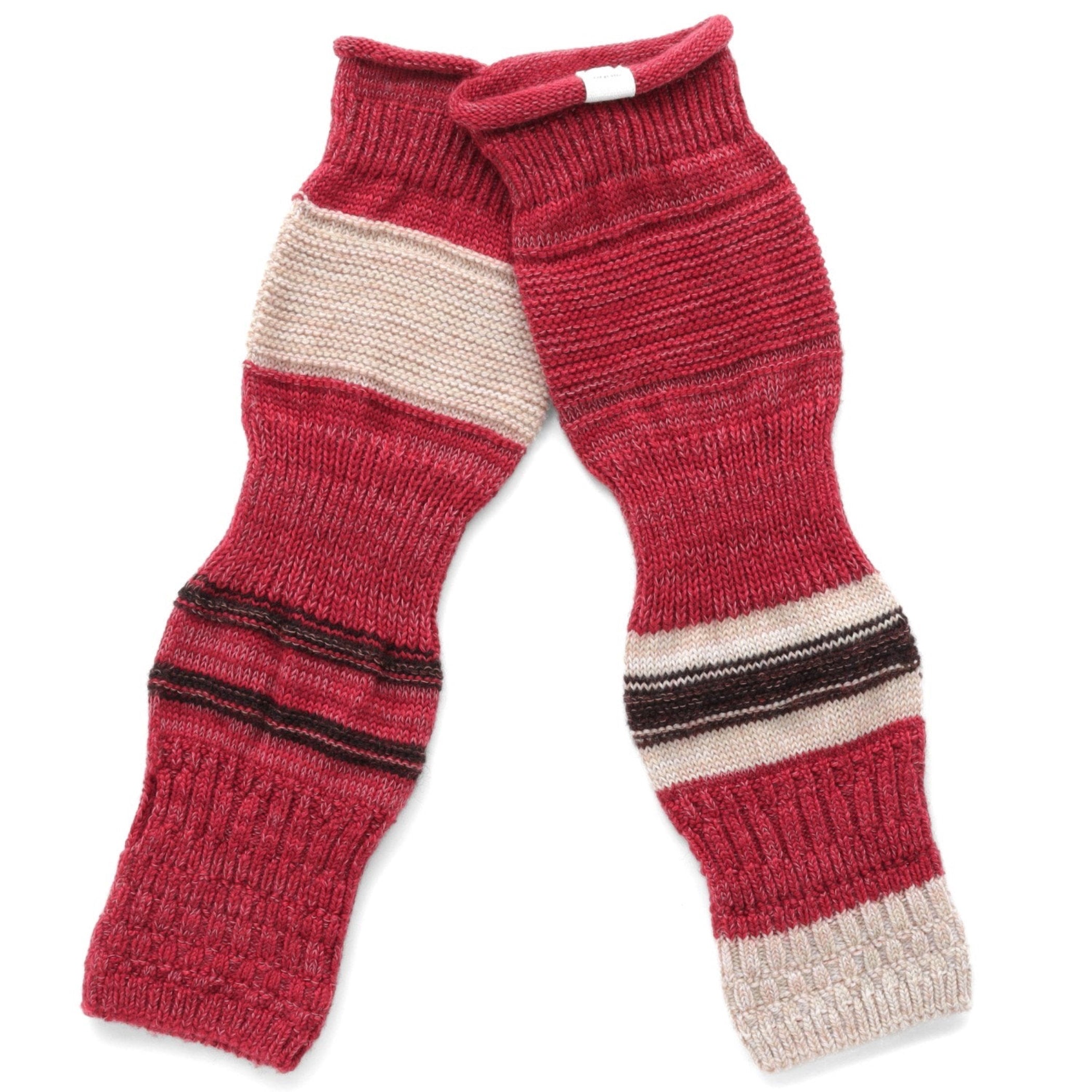 TAMAKI NIIME Cotton Knit Arm Warmers - Strawberry Shortcake