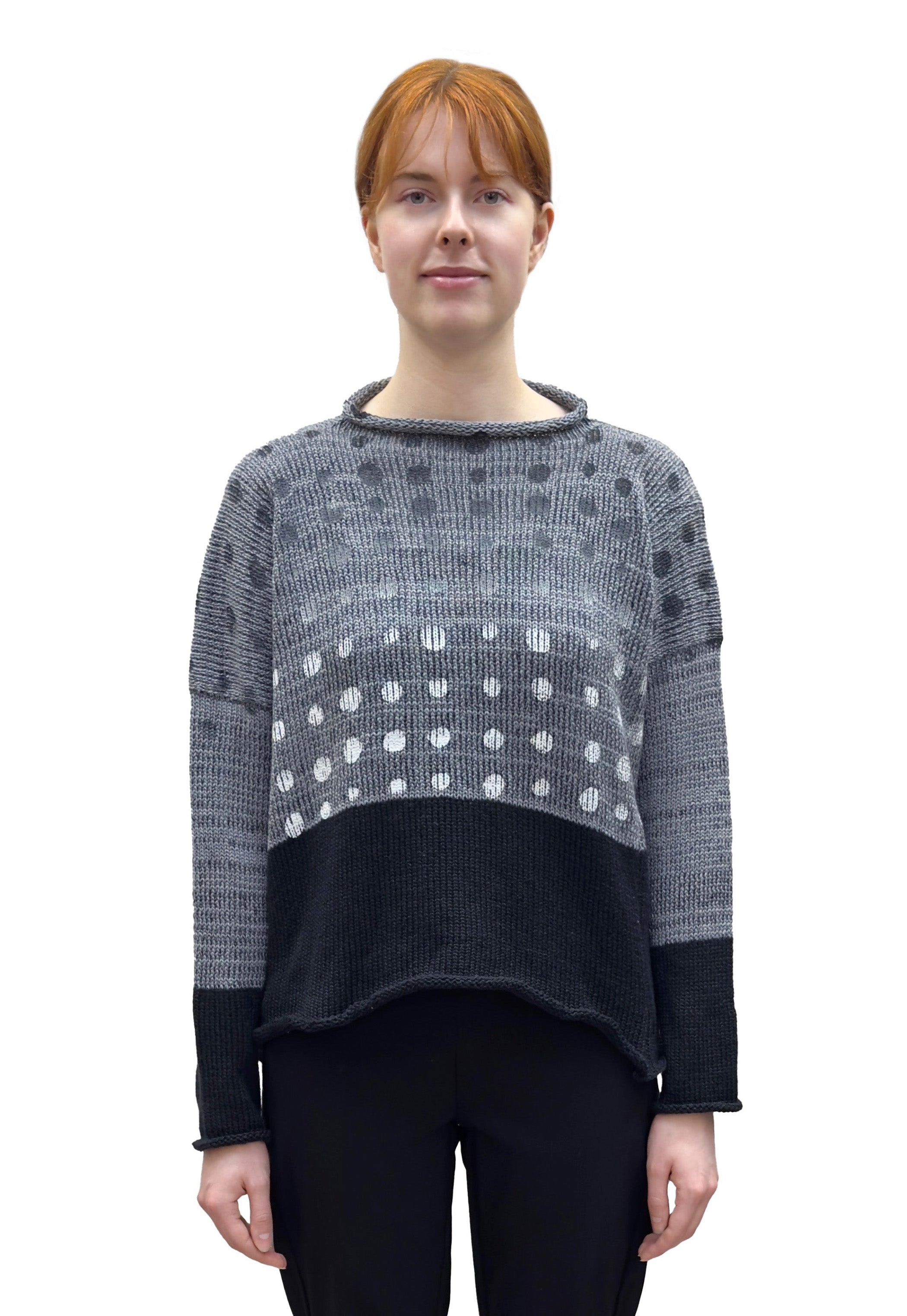 PAPER TEMPLES Mock Neck Sweater in Thunder Mix