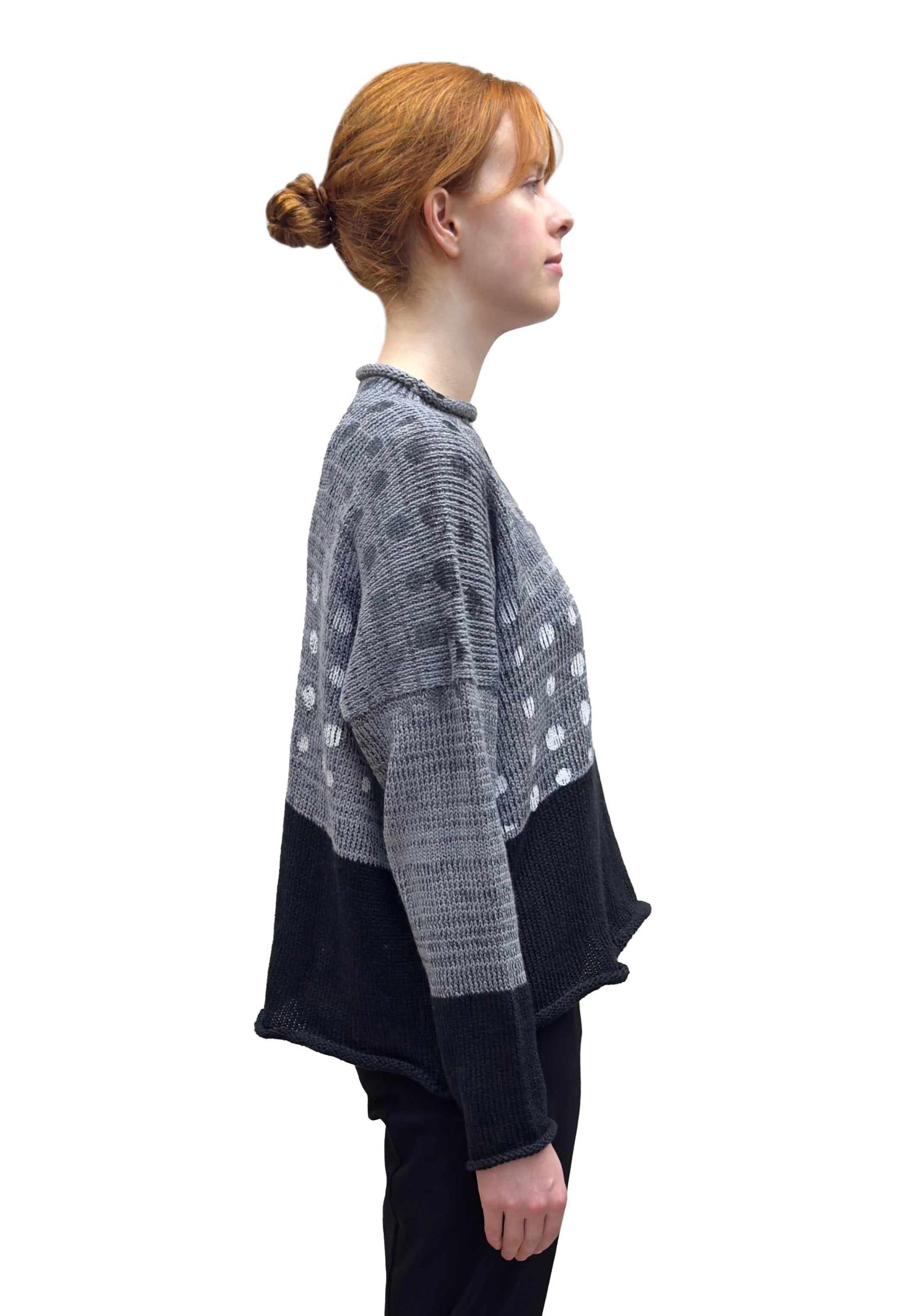 PAPER TEMPLES Mock Neck Sweater in Thunder Mix