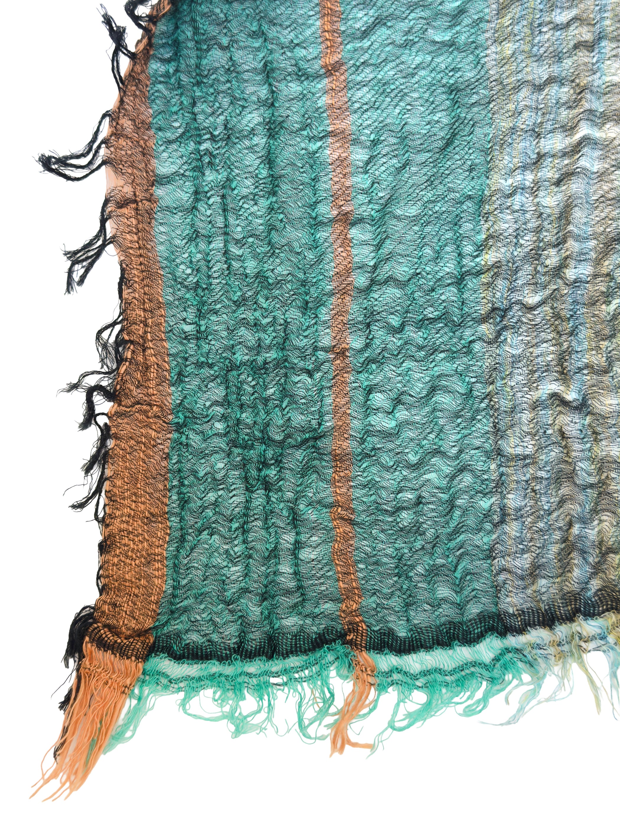 TAMAKI NIIME Small Cotton-gauze Scarf - Aqua Beach