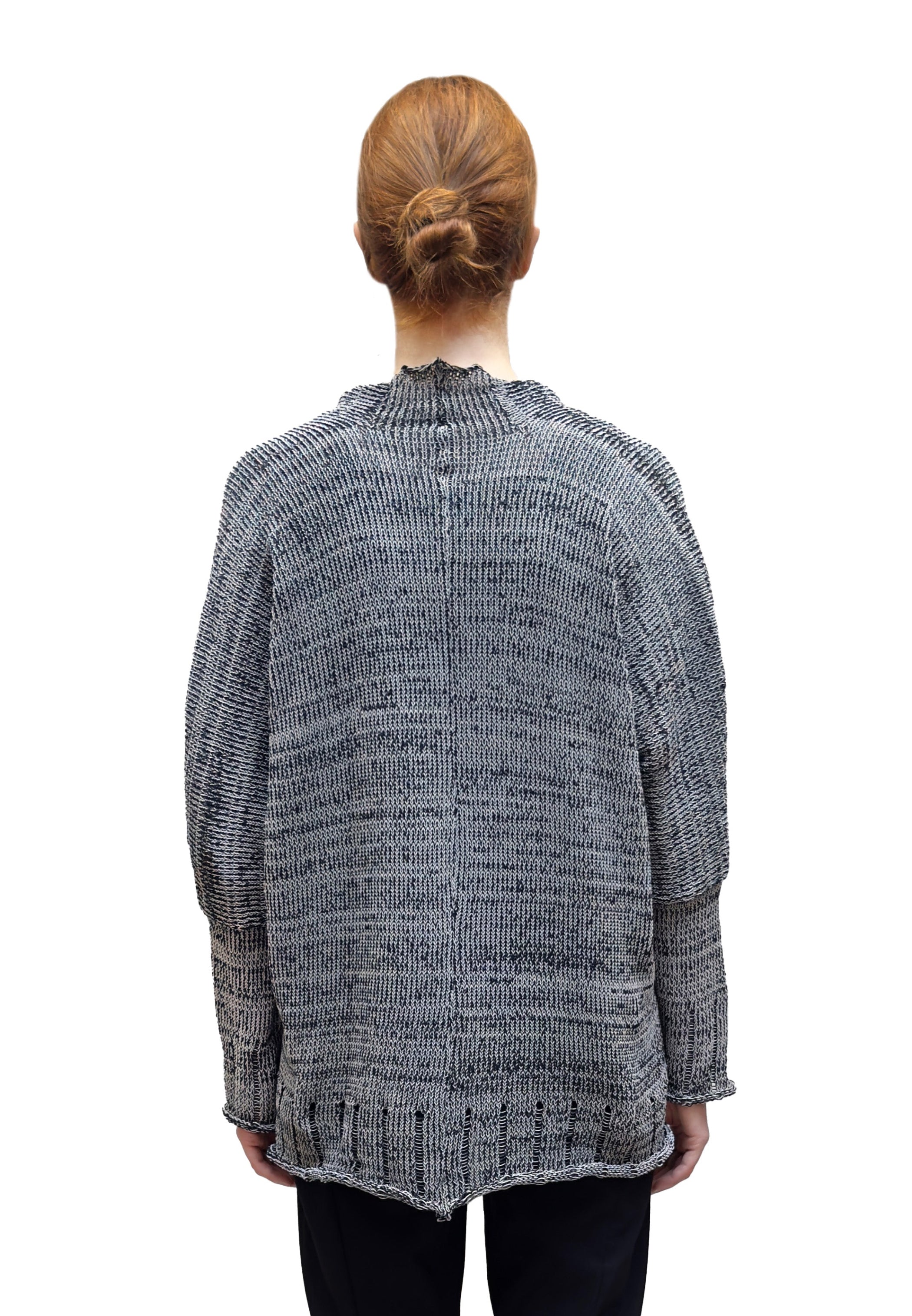 Paper Temples Relaxed V-Neck Cardigan in Obsidian