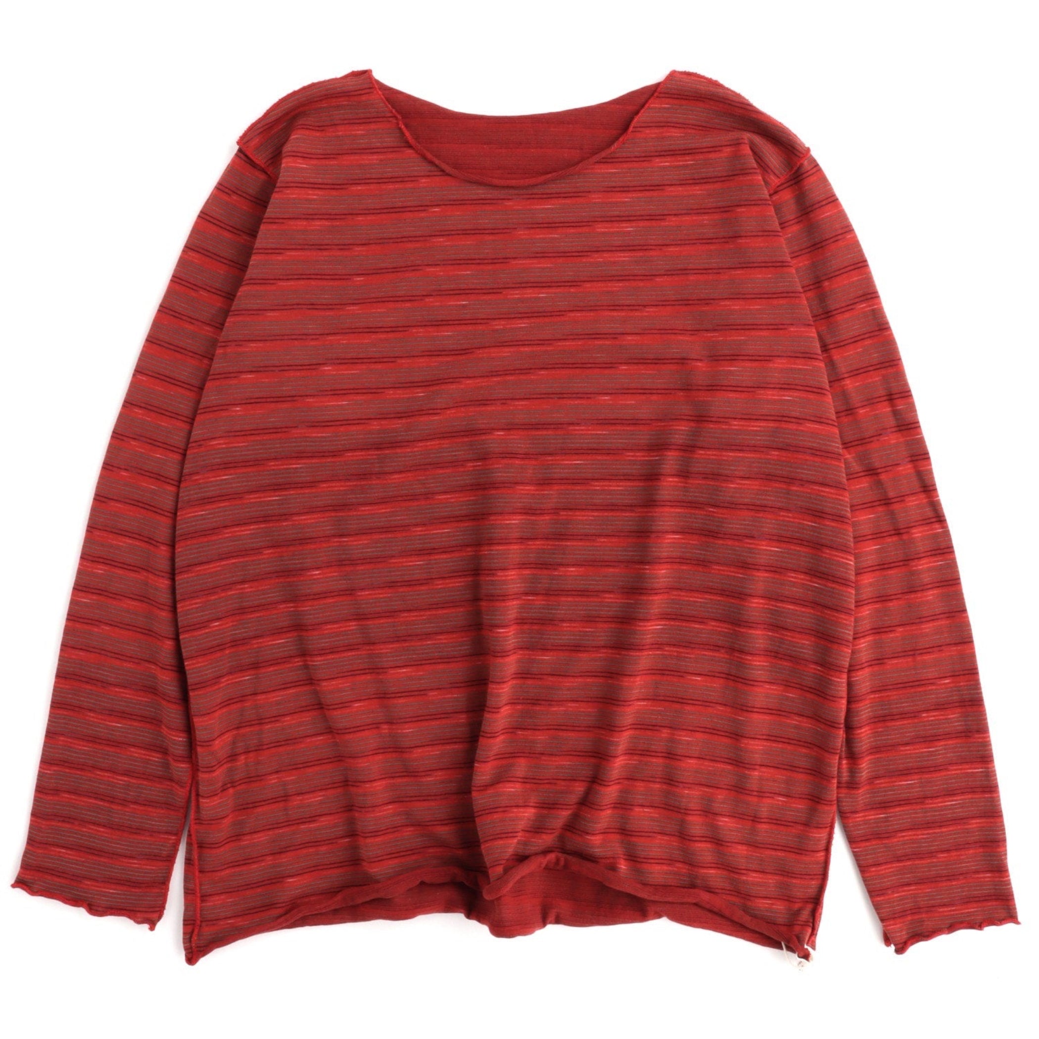 TAMAKI NIIME Cotton Long Sleeve Reversible Tee - Tangerine Dream