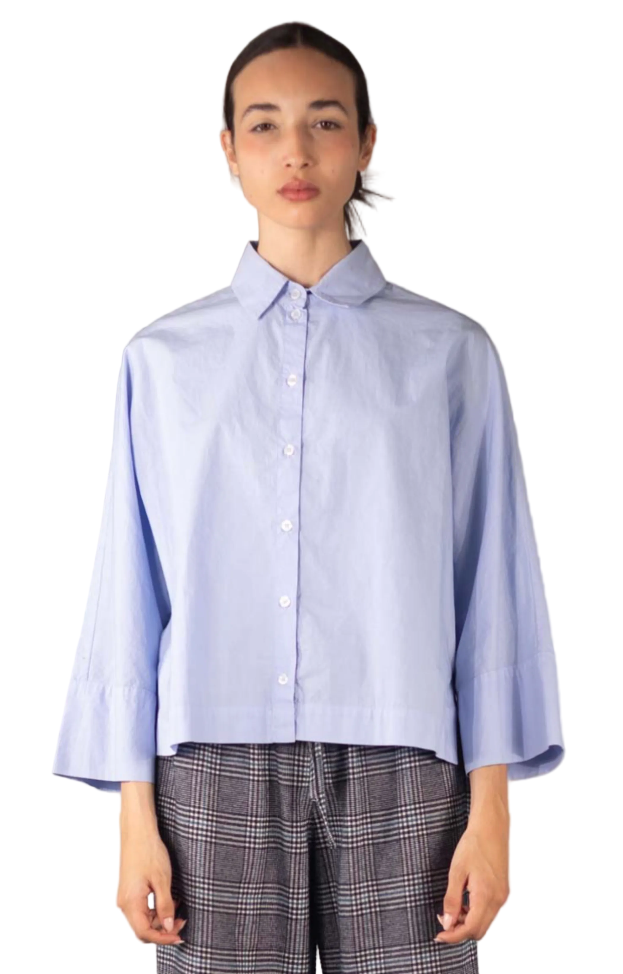ELEMENTE CLEMENTE Cotton Dolman Sleeve Blouse in Aquamarine