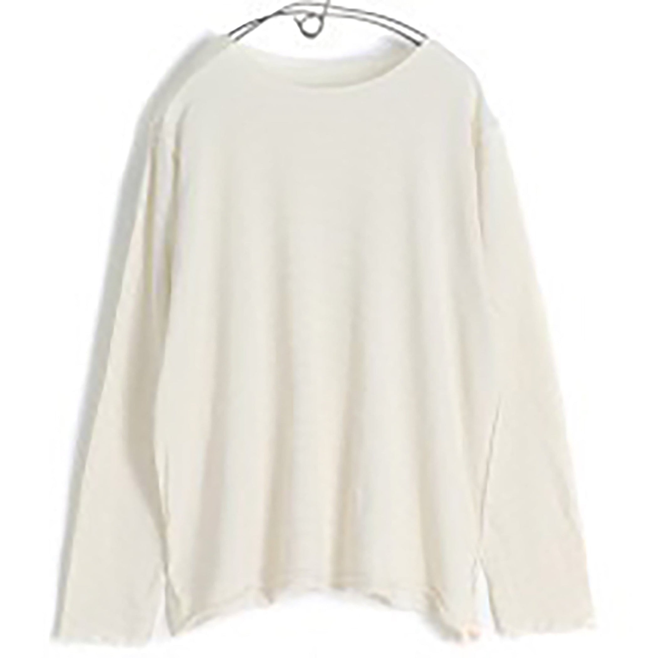 TAMAKI NIIME Cotton Long Sleeve Reversible Tee - White Chocolate