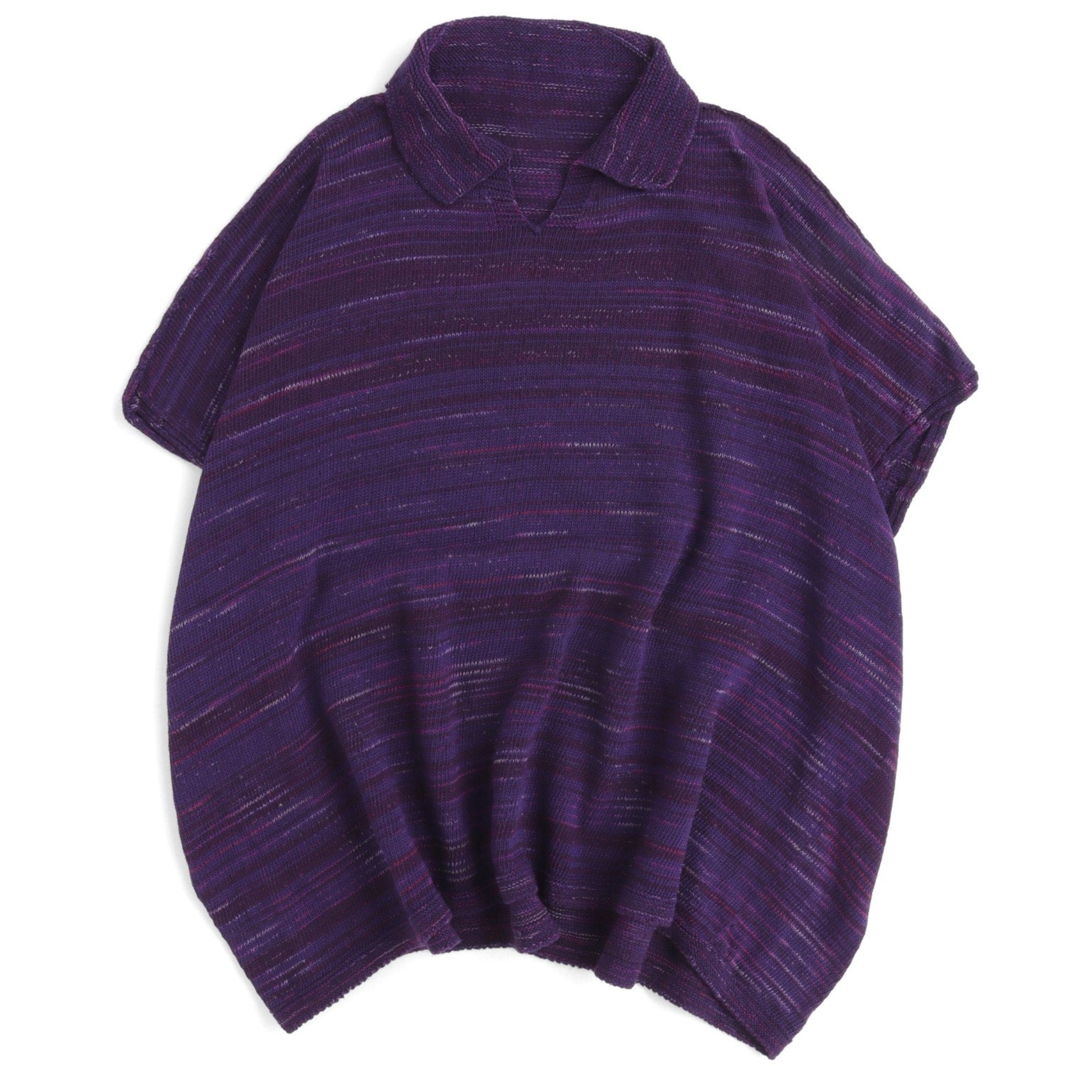 Tamaki Niime Relaxed Short Sleeve Knit Pullover - Berry Fantasy